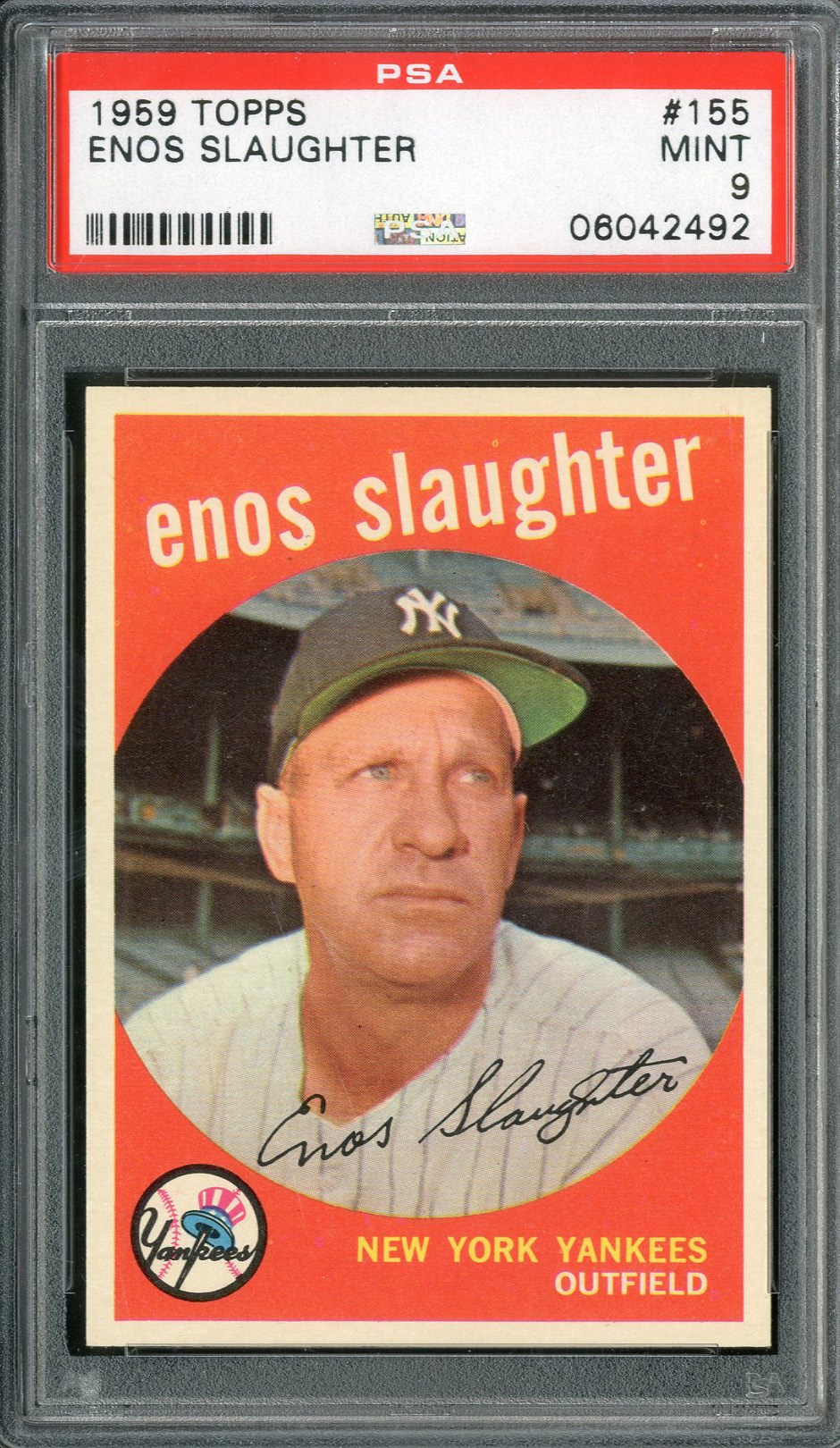 Baseball and Trading Cards - 1959 Topps #155 Enos Slaughter PSA MINT 9