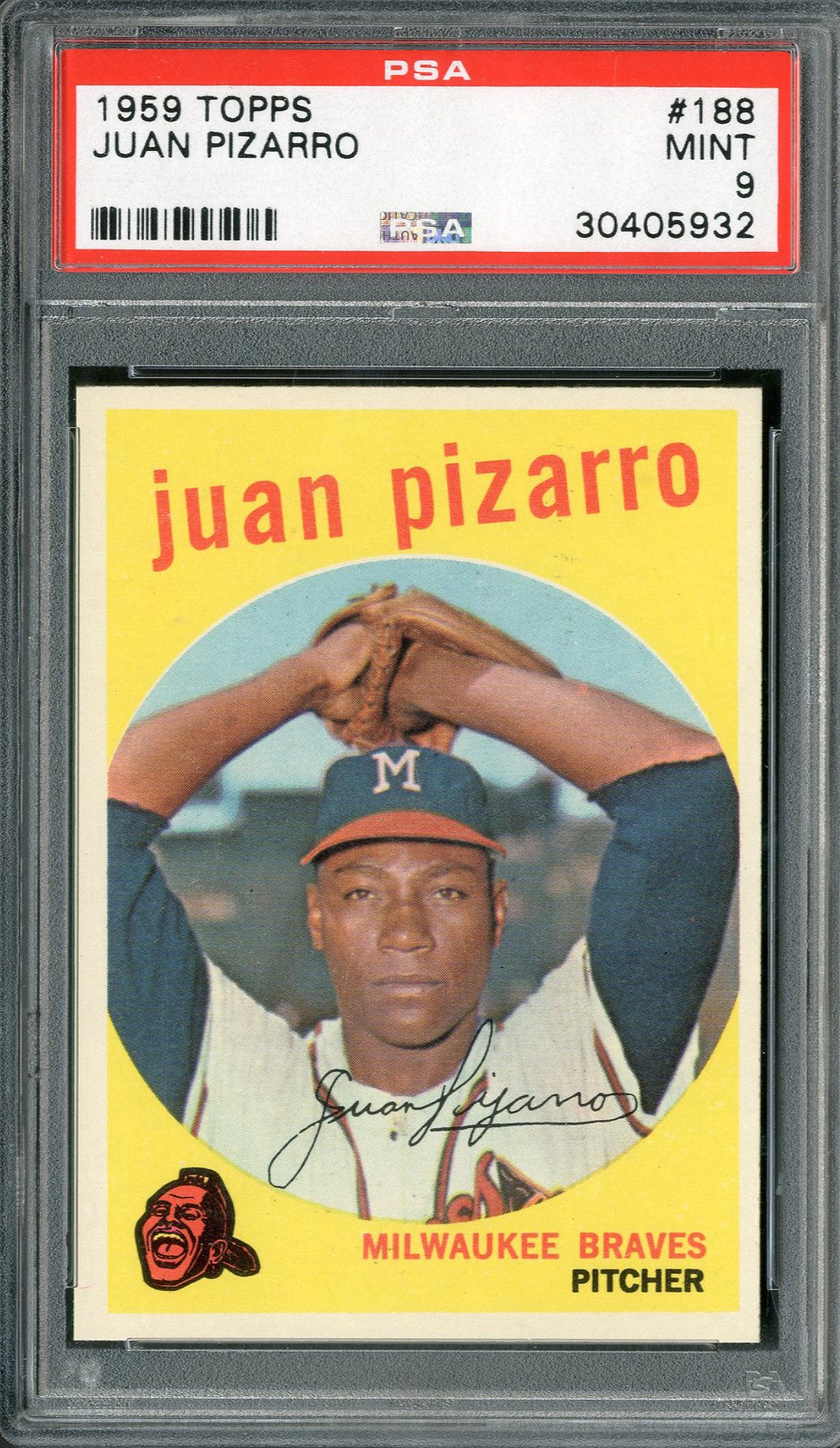 Baseball and Trading Cards - 1959 Topps #188 Juan Pizarro PSA MINT 9