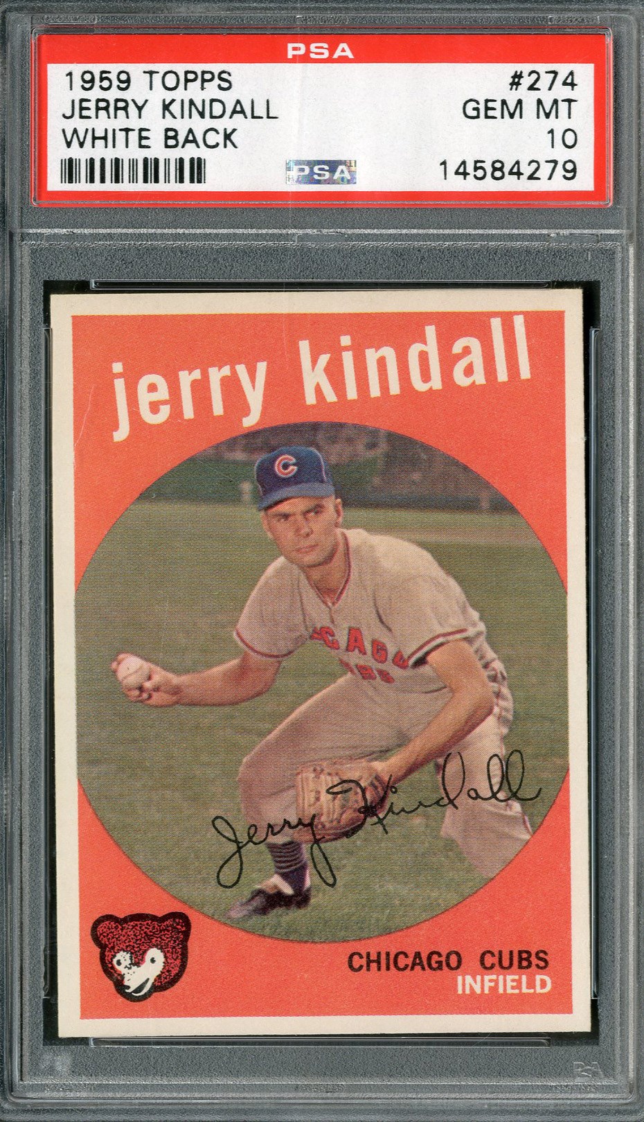 Baseball and Trading Cards - 1959 Topps #274 Jerry Kindall White Back PSA GEM MINT 10