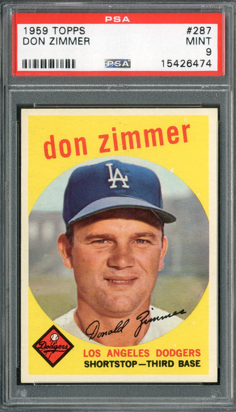Baseball and Trading Cards - 1959 Topps #287 Don Zimmer PSA MINT 9