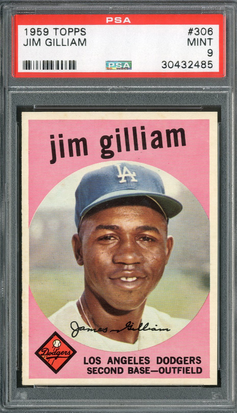 Baseball and Trading Cards - 1959 Topps #306 Jim Gilliam PSA MINT 9
