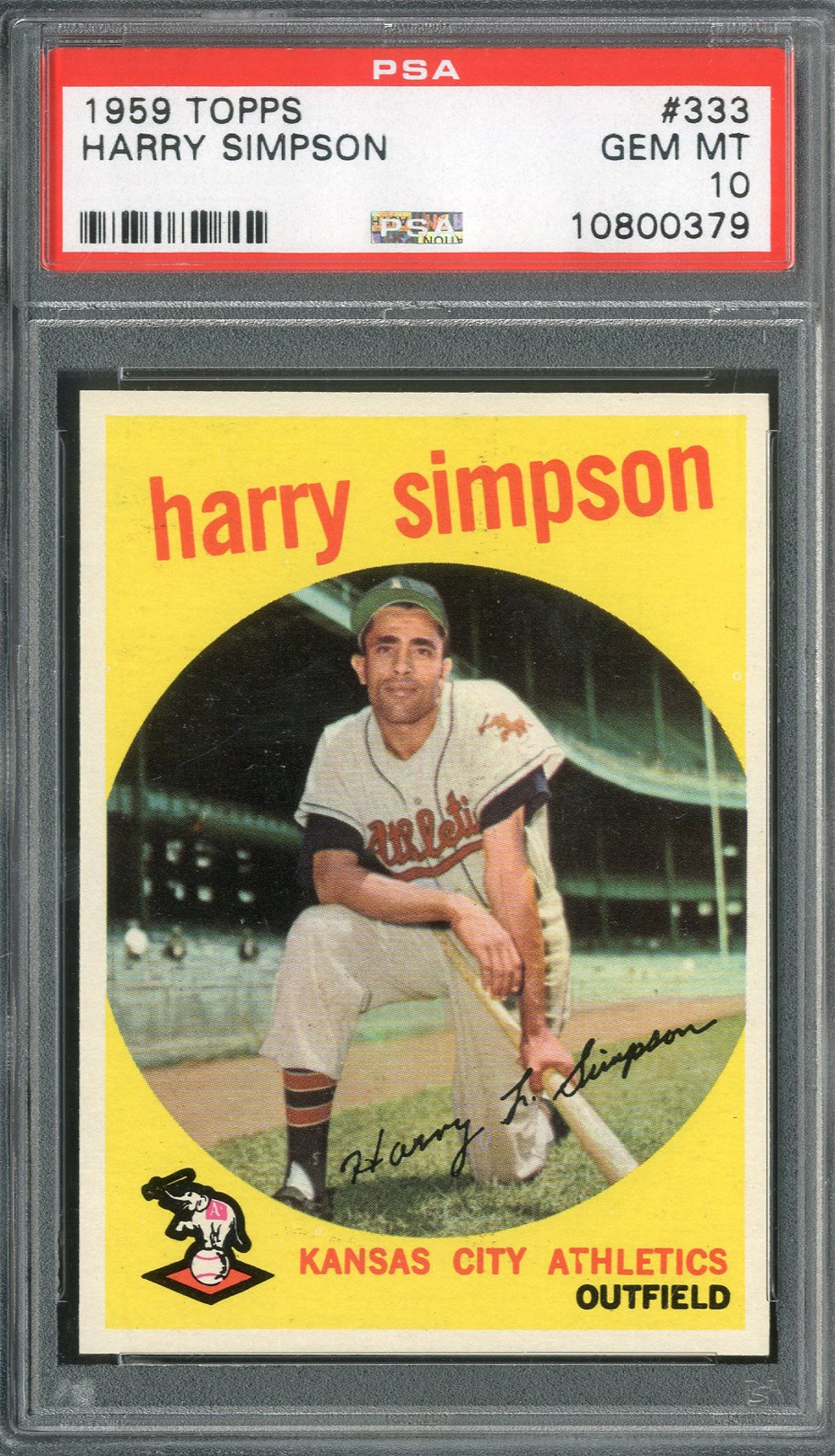 Baseball and Trading Cards - 1959 Topps #333 Harry Simpson PSA GEM MINT 10 (Pop 1)