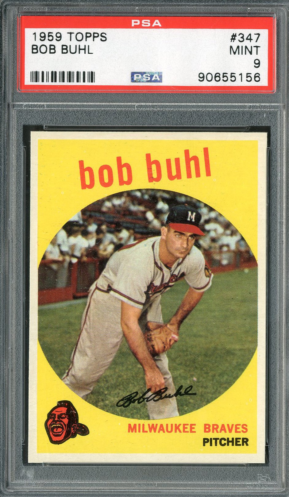 - 1959 Topps #347 Bob Buhl PSA MINT 9