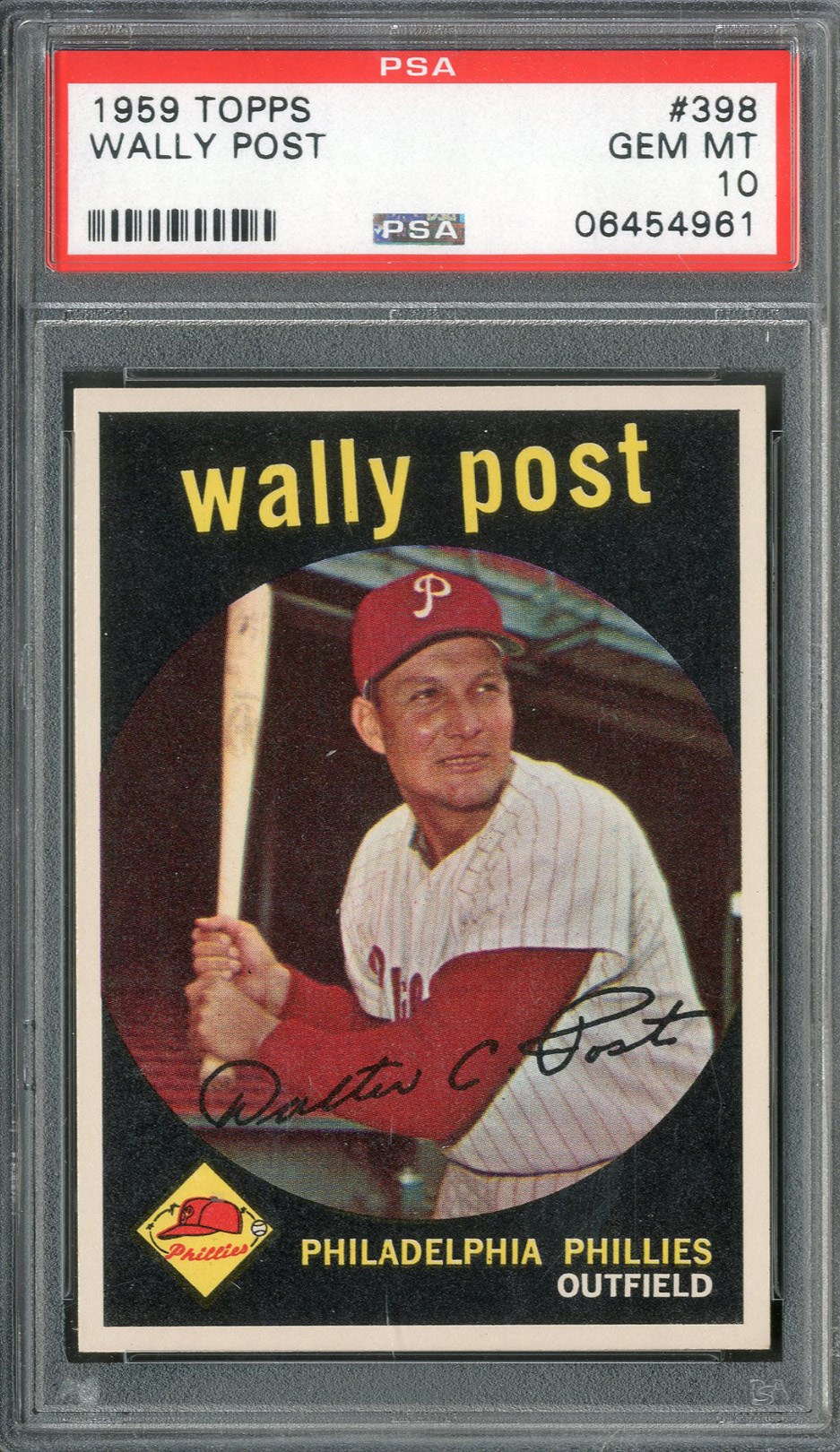 Baseball and Trading Cards - 1959 Topps #398 Wally Post PSA GEM MINT 10