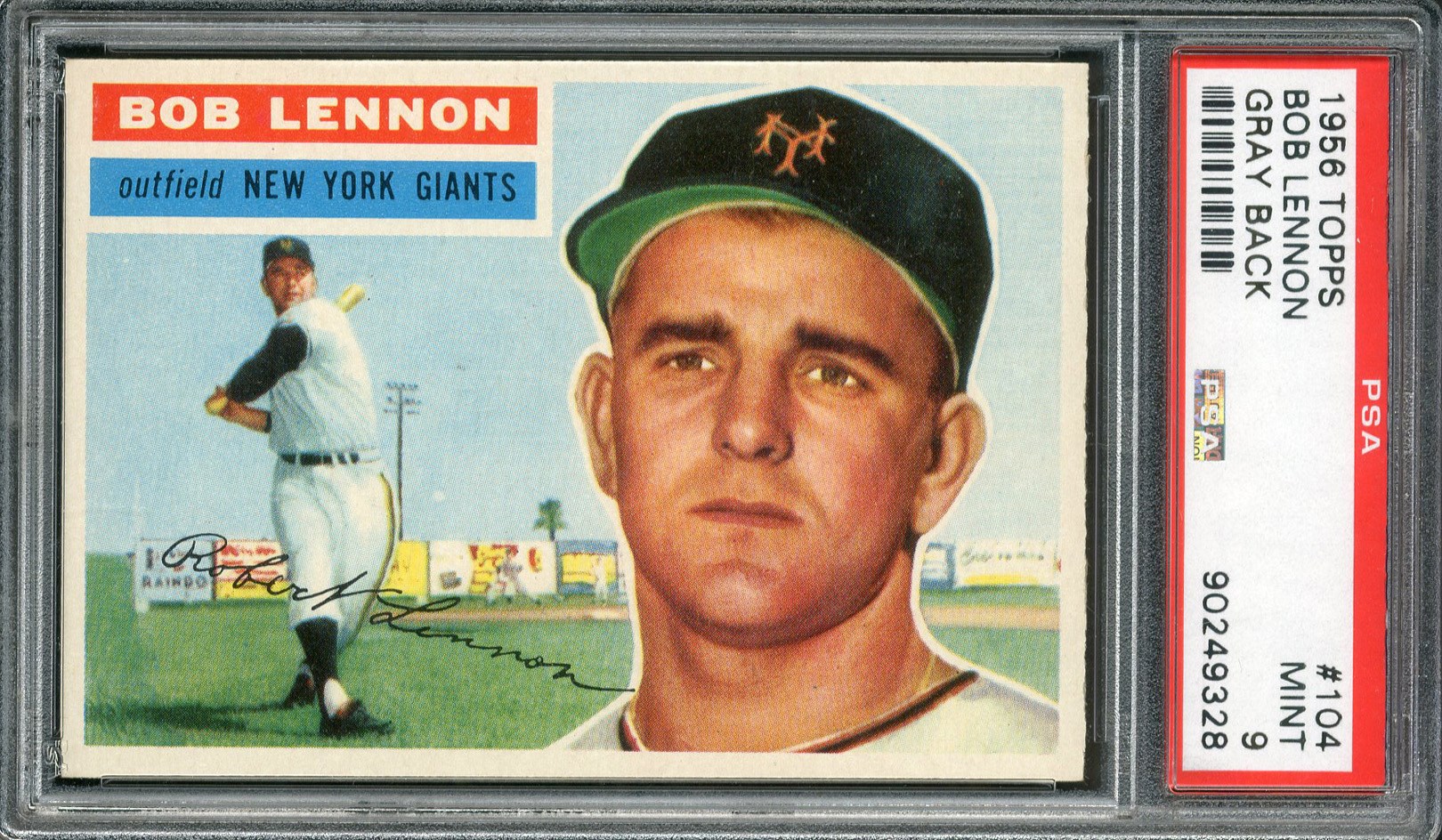 Baseball and Trading Cards - 1956 Topps #104 Bob Lemon PSA MINT 9