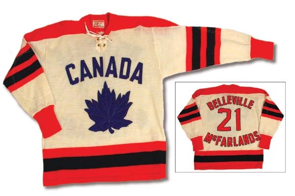 - 1959 Team Canada World Championships Game Worn Sweater