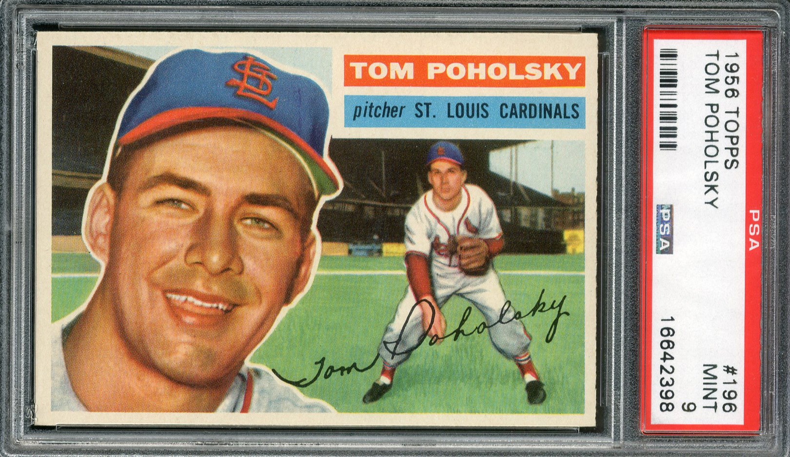 Baseball and Trading Cards - 1956 Topps #196 Tom Poholsky PSA MINT 9