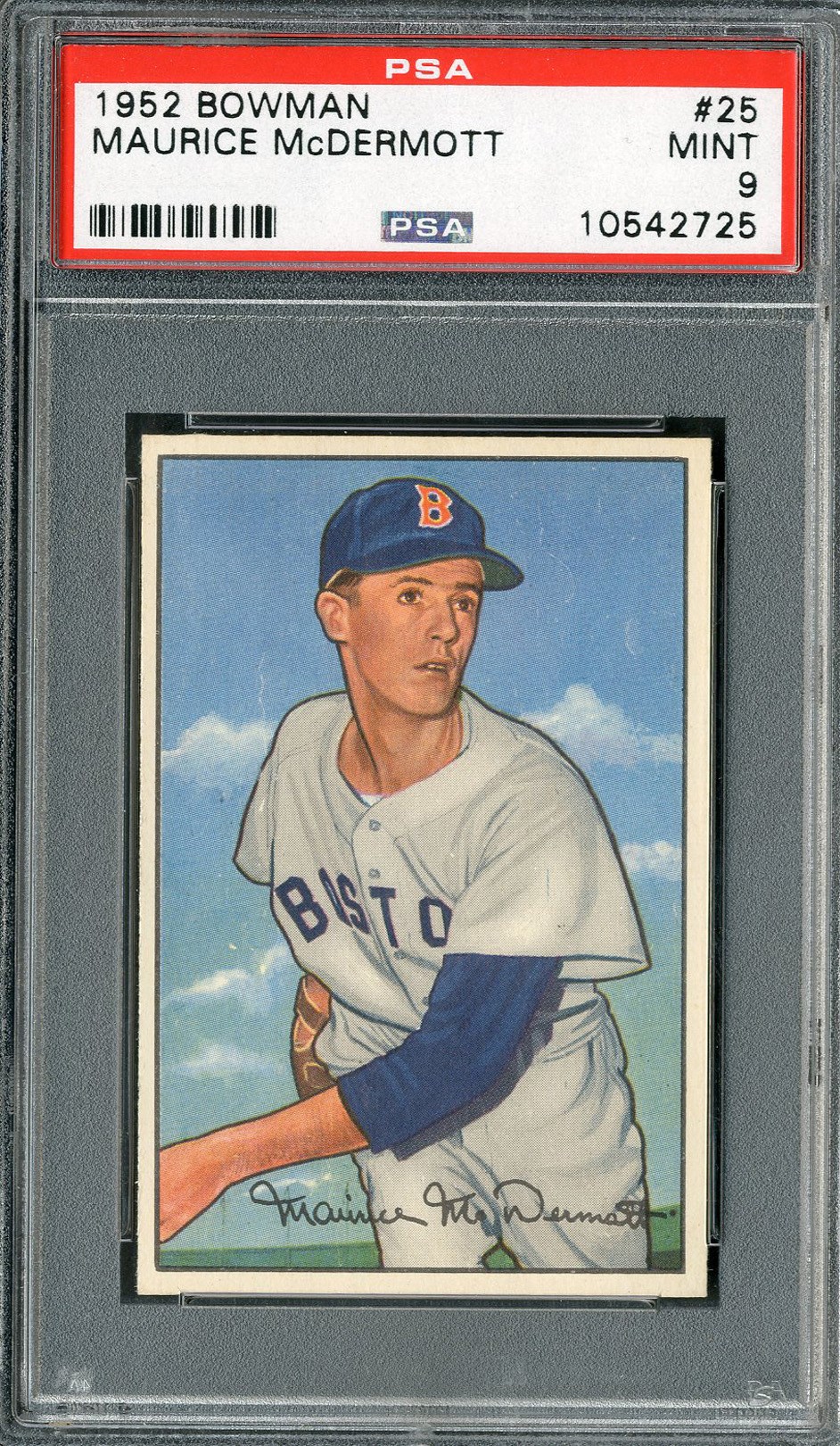 Baseball and Trading Cards - 1952 Bowman #25 Maurice McDermott PSA MINT 9