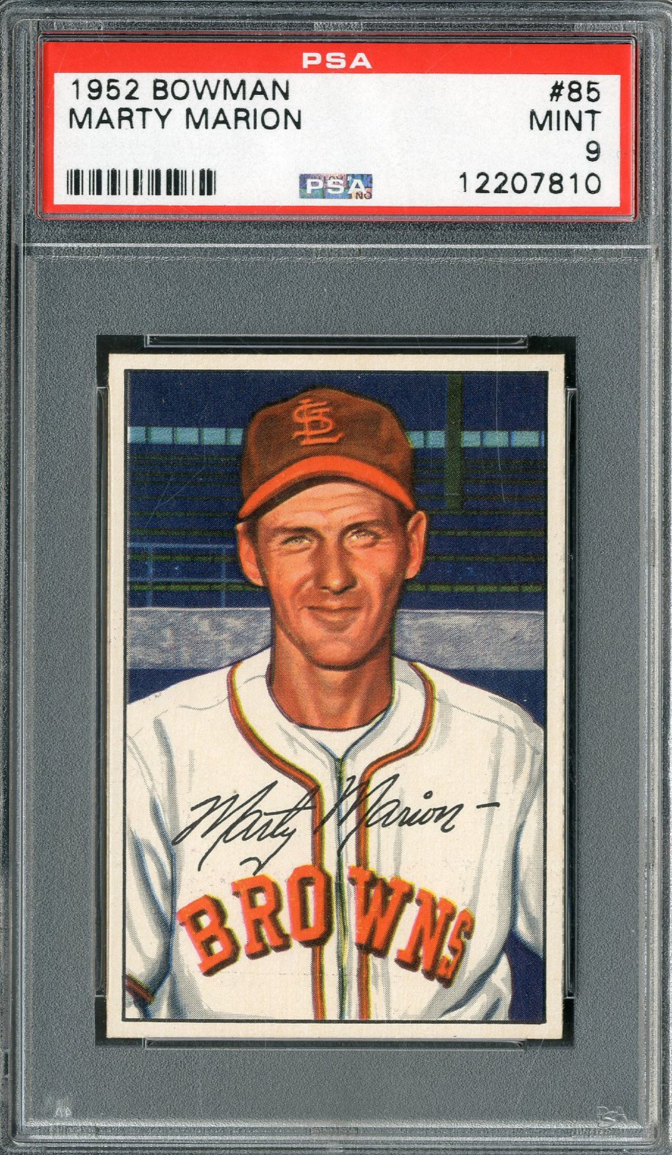 Baseball and Trading Cards - 1952 Bowman #85 Marty Marion PSA MINT 9