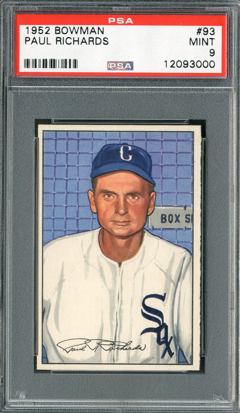 Baseball and Trading Cards - 1952 Bowman #93 Paul Richards PSA MINT 9