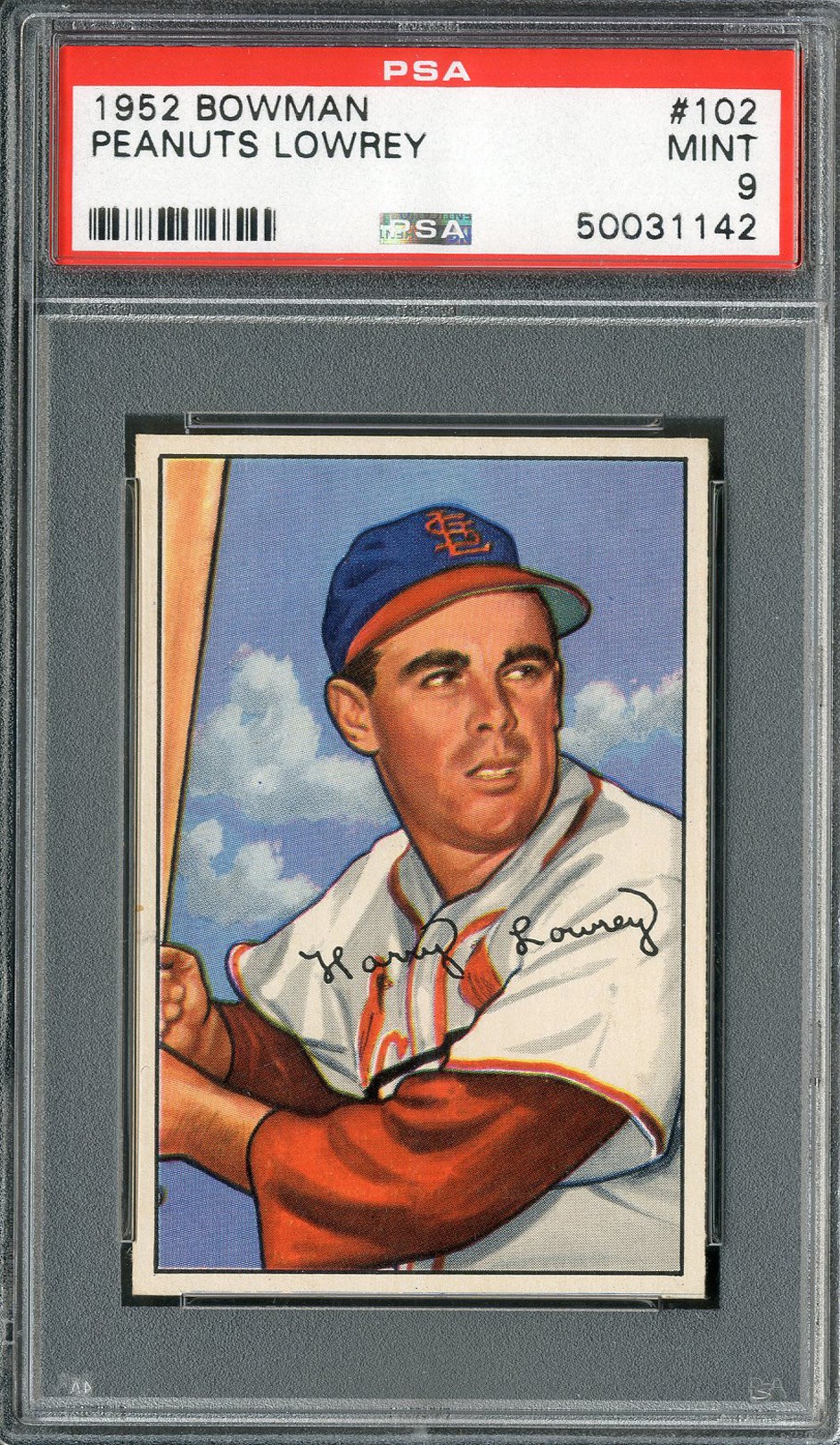 Baseball and Trading Cards - 1952 Bowman #102 Peanuts Lowrey PSA MINT 9