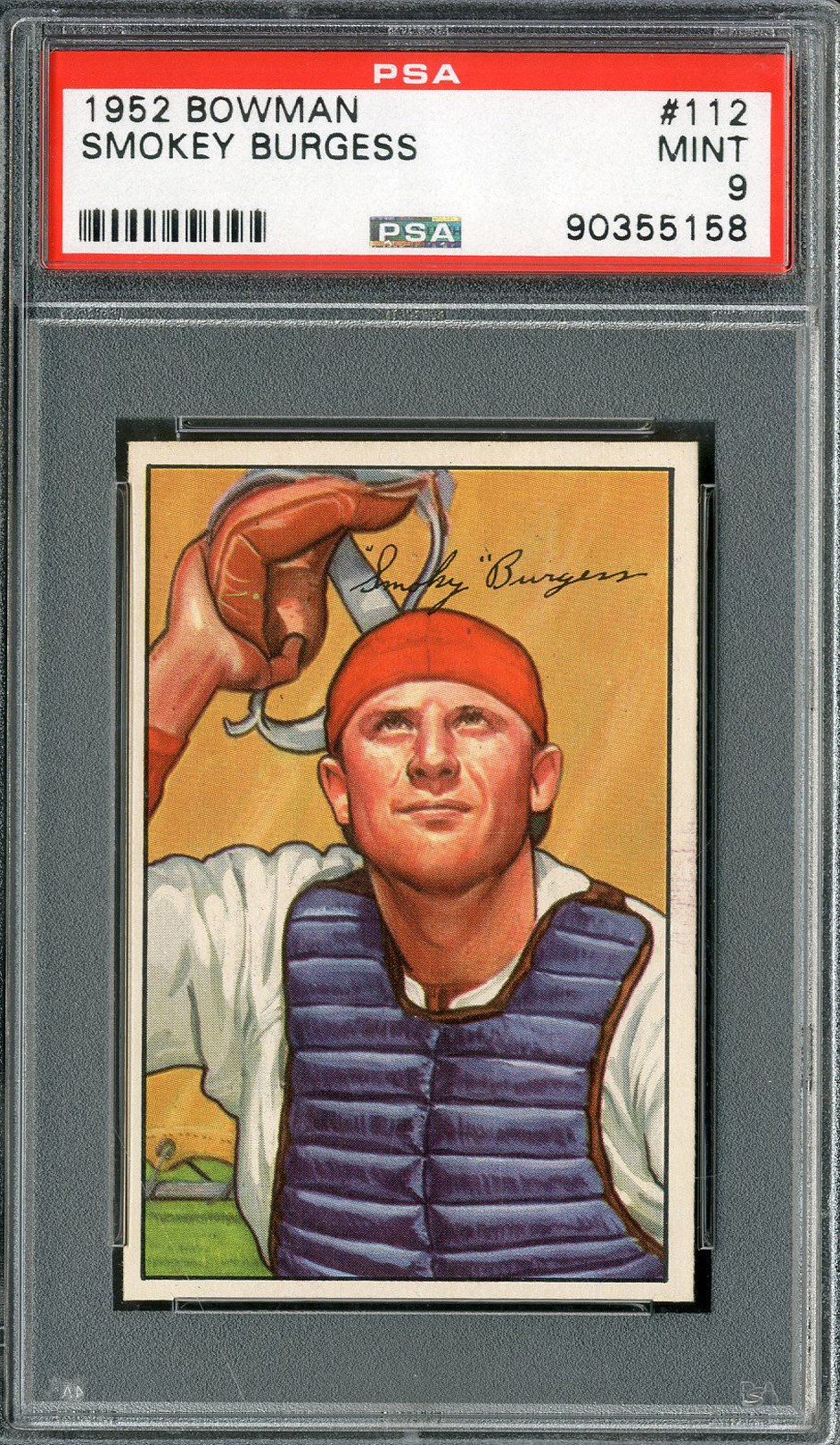 Baseball and Trading Cards - 1952 Bowman #112 Smokey Burgess PSA MINT 9
