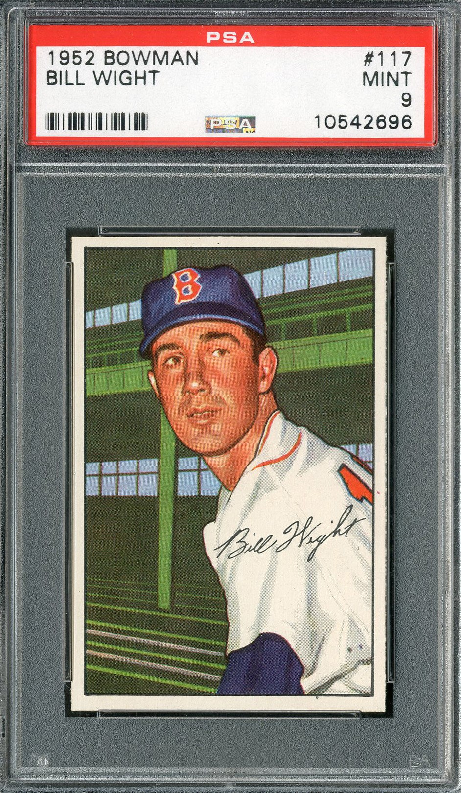 Baseball and Trading Cards - 1952 Bowman #117 Bill Wight PSA MINT 9
