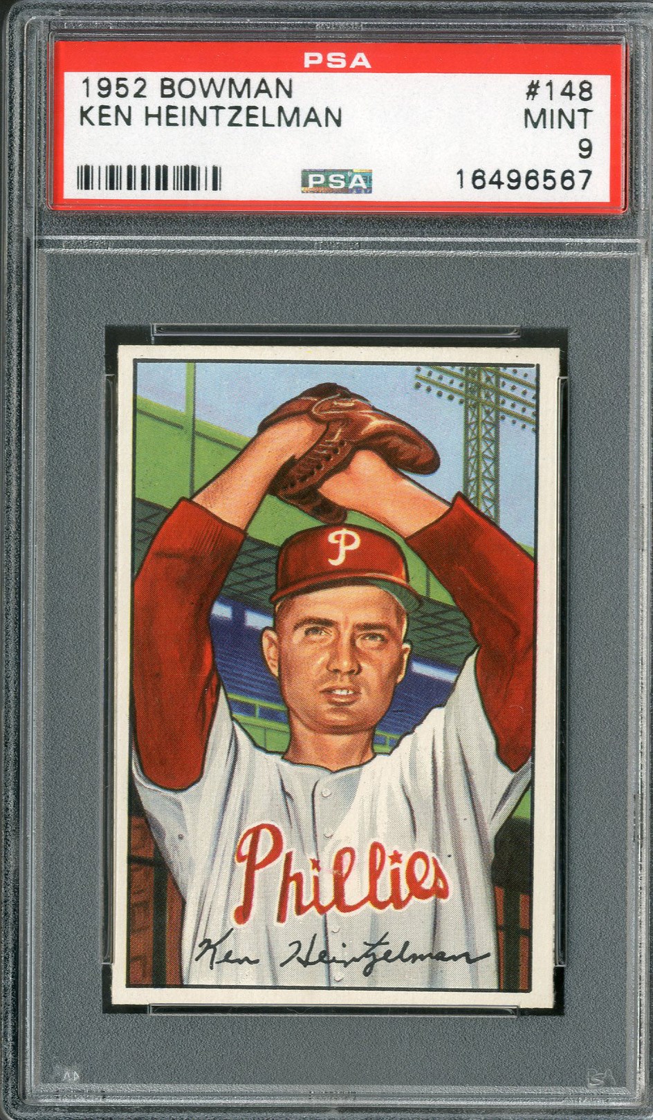 Baseball and Trading Cards - 1952 Bowman #148 Ken Heintzelman PSA MINT 9