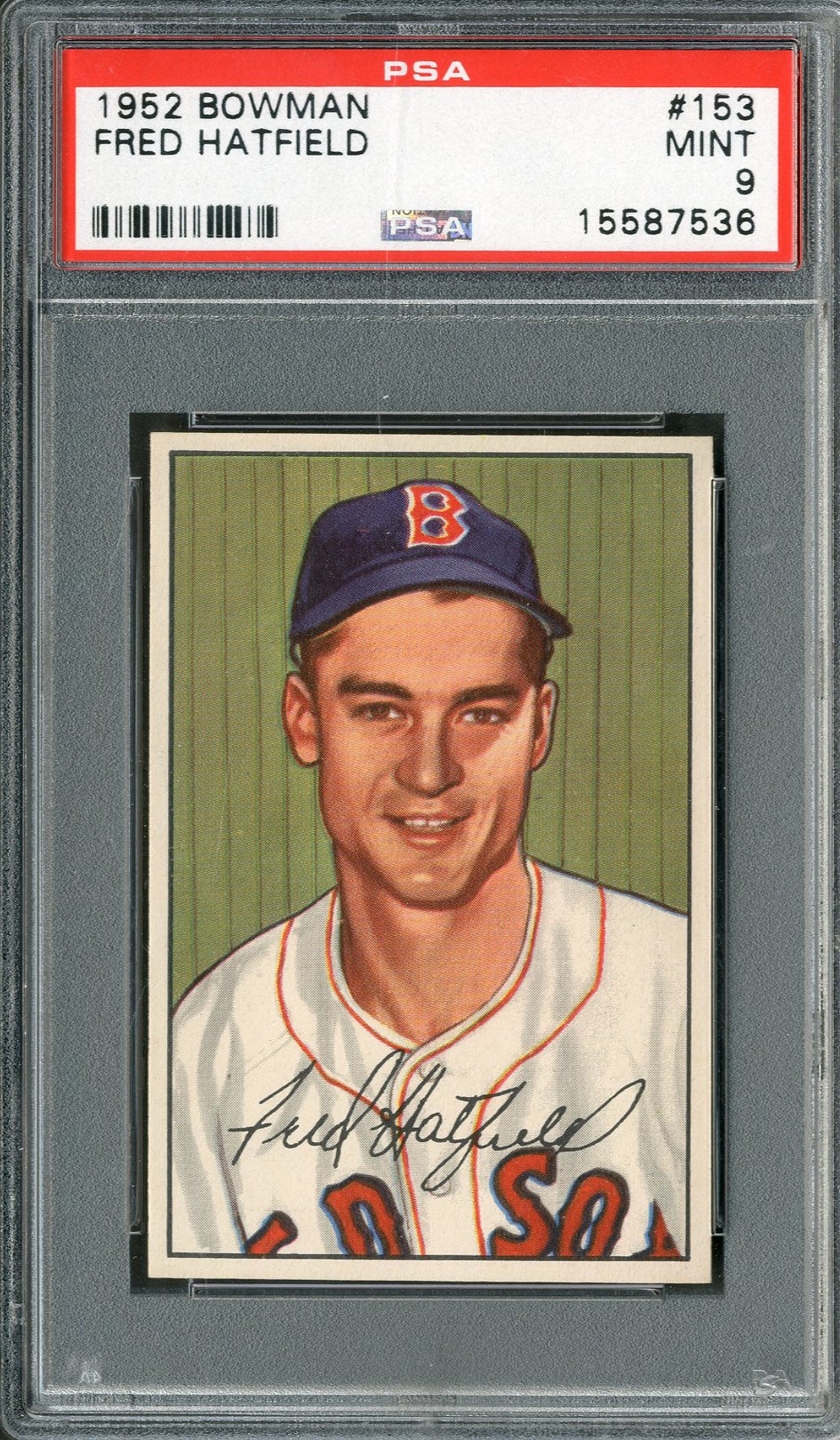 Baseball and Trading Cards - 1952 Bowman #153 Fred Hatfield PSA MINT 9