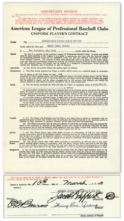 Lou Gehrig - 1934 Lou Gehrig Signed Player’s Contract
