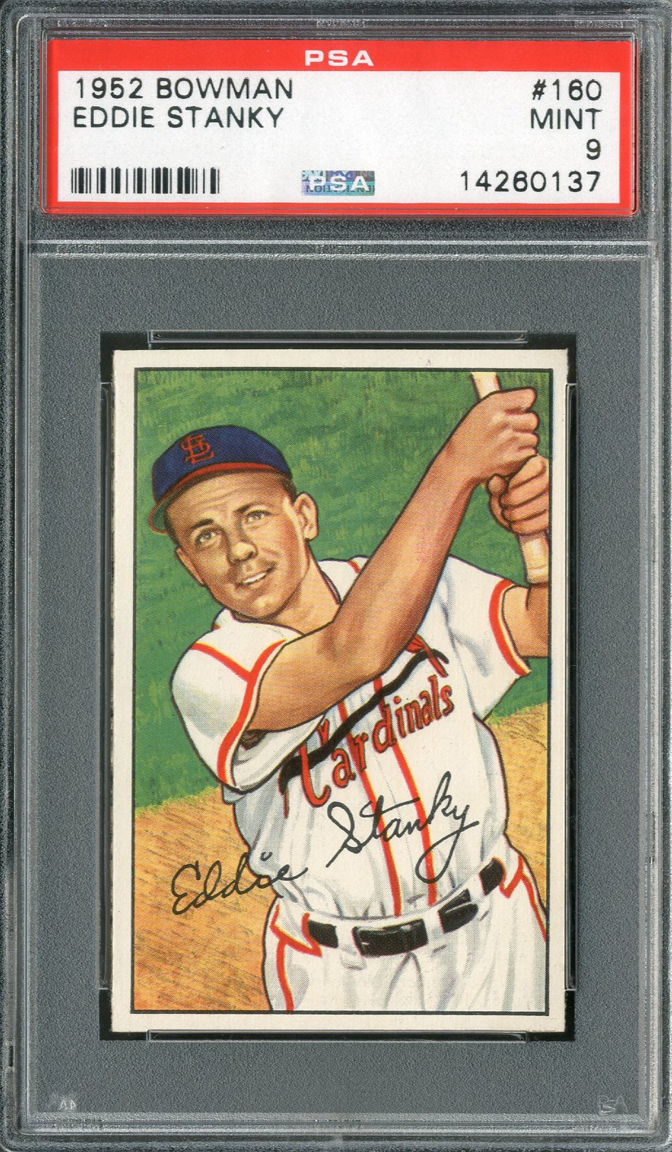 Baseball and Trading Cards - 1952 Bowman #160 Eddie Stanky PSA MINT 9