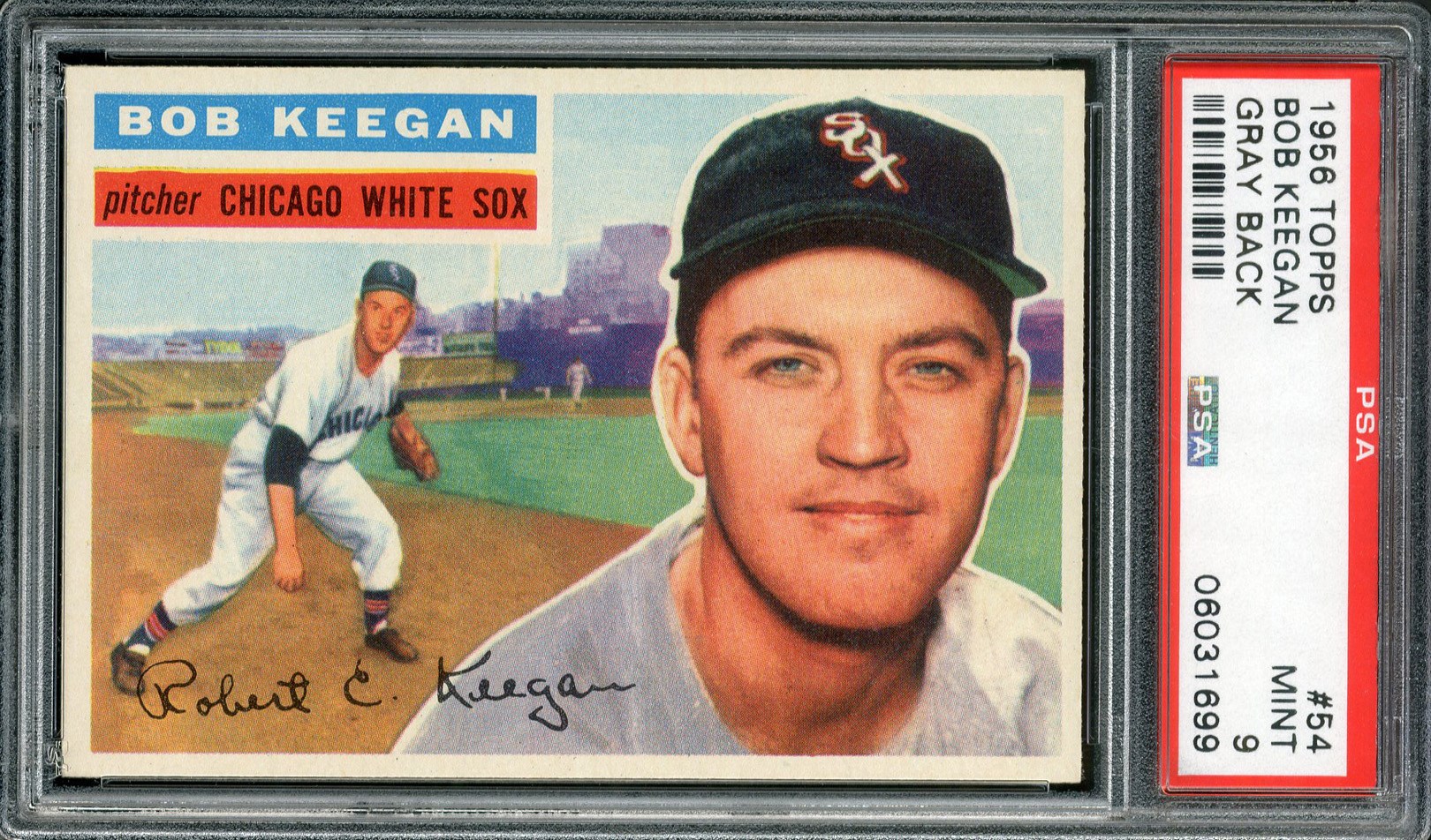 Baseball and Trading Cards - 1956 Topps #54 Bob Keegan Gray Back PSA MINT 9