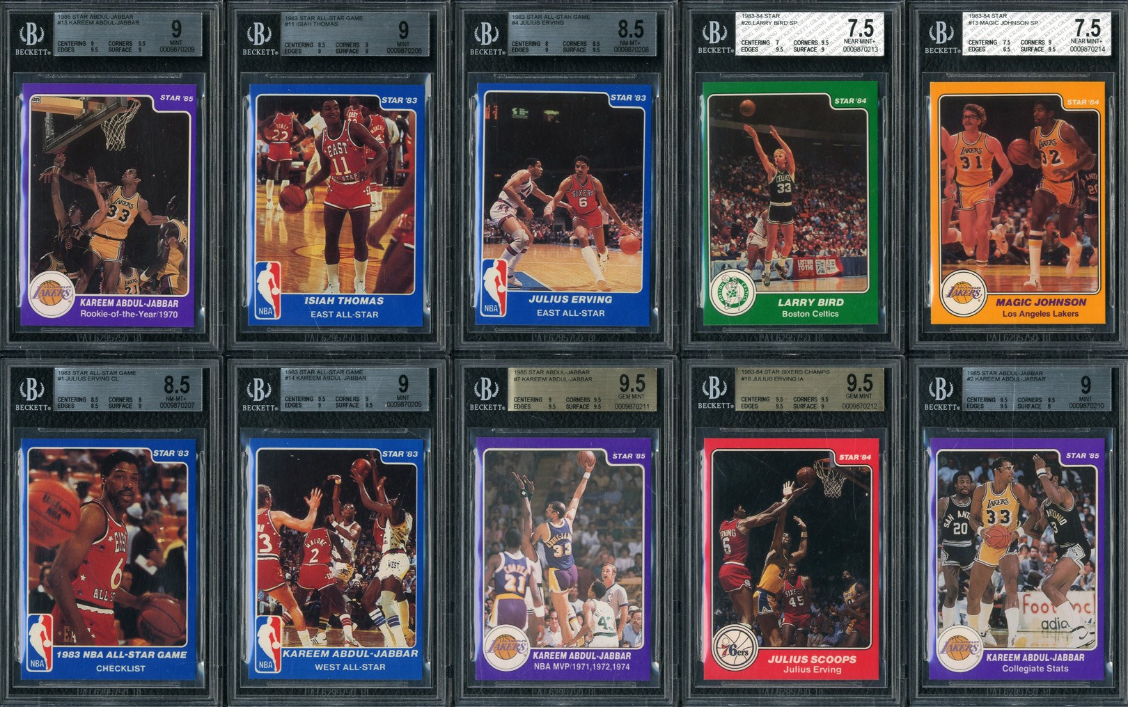 - 1983-85 Star Basketball Complete & Partial Sets (10 BGS Graded)