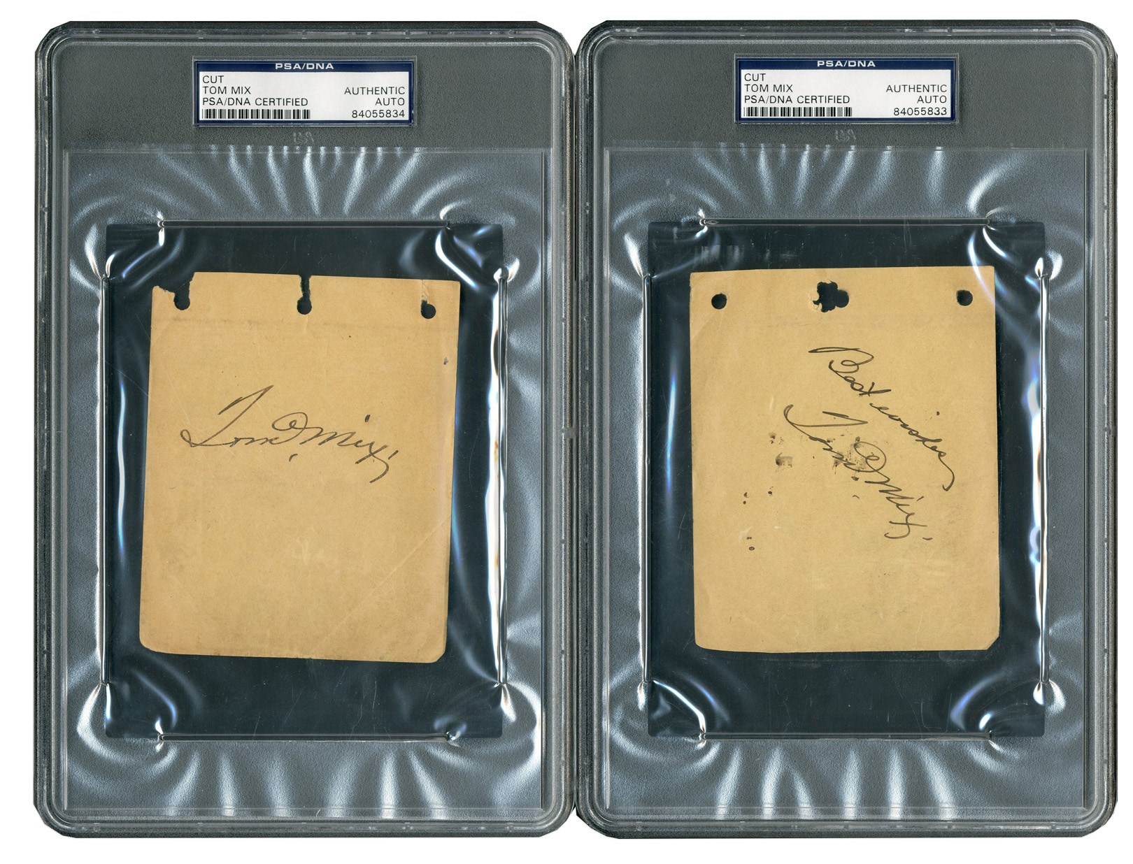 Rock And Pop Culture - Three Tom Mix Autographs (with PSA 9)