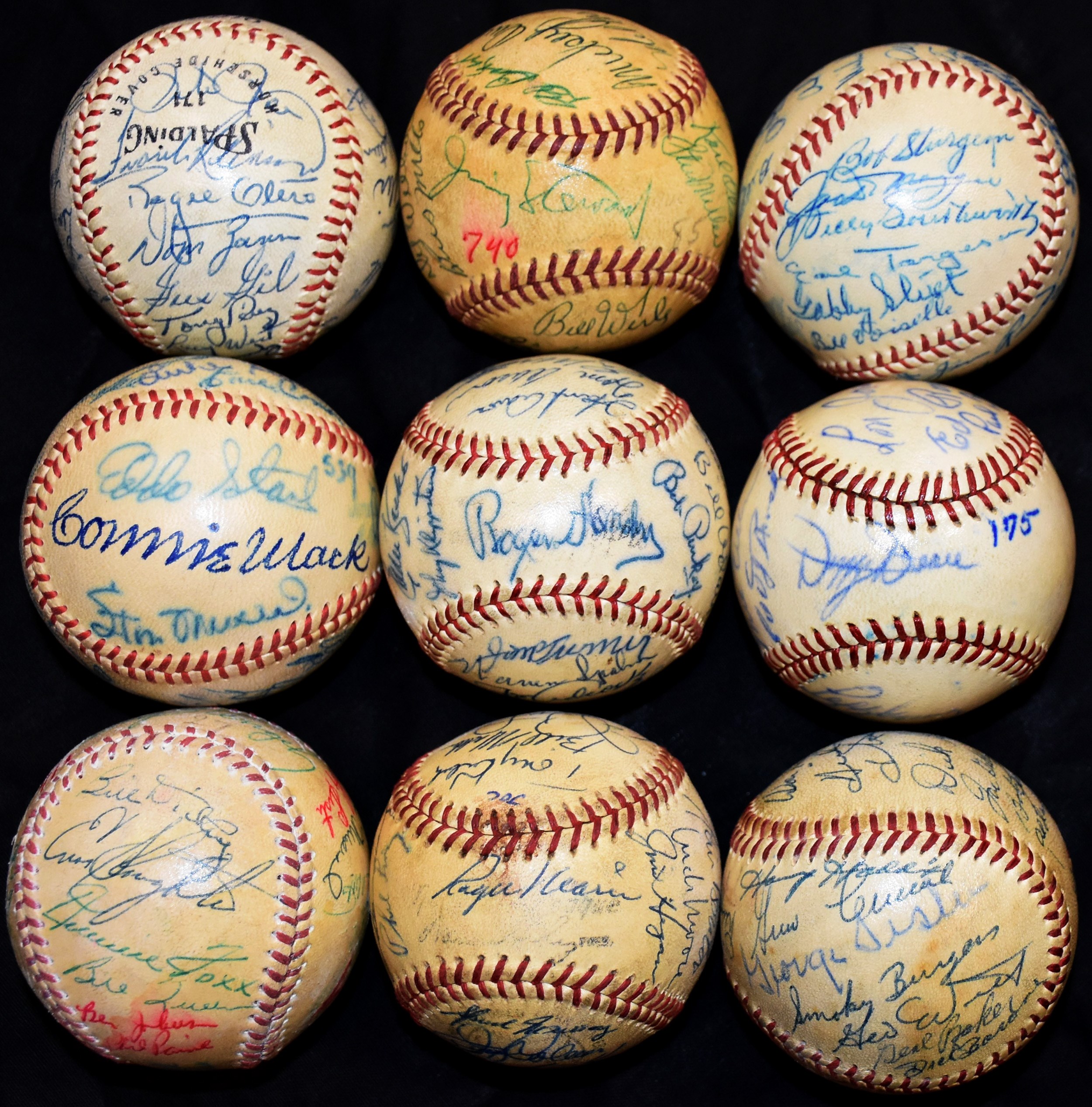 The John O'connor Signed Baseball Collection - Treasure Trove of Vintage Team-Signed Baseballs with MAJOR Names Inc: Foxx & Hornsby (225+)