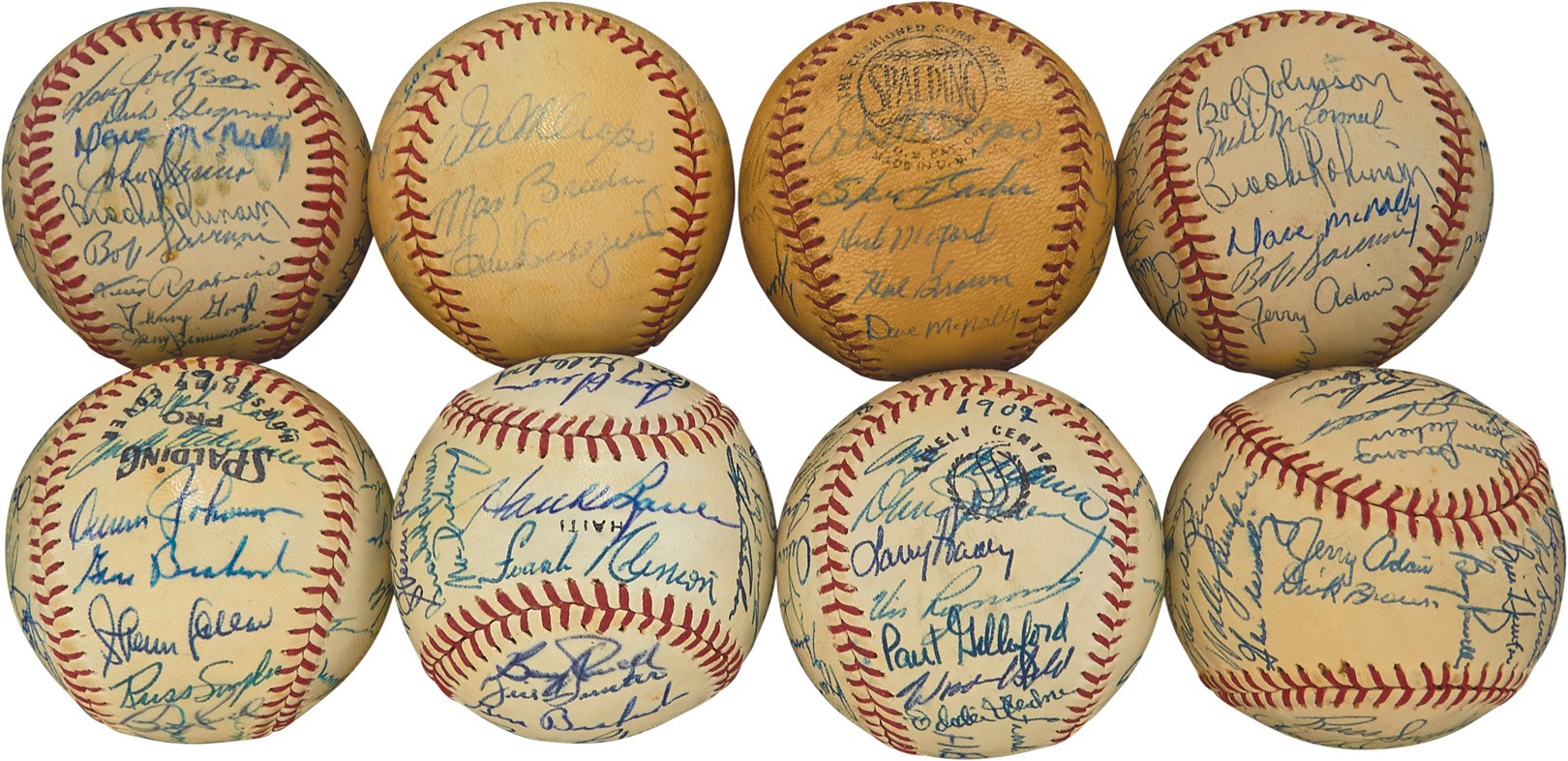 1961-67 Baltimore Orioles Team-Signed Baseballs Near Run w/1966 World Champions (8)