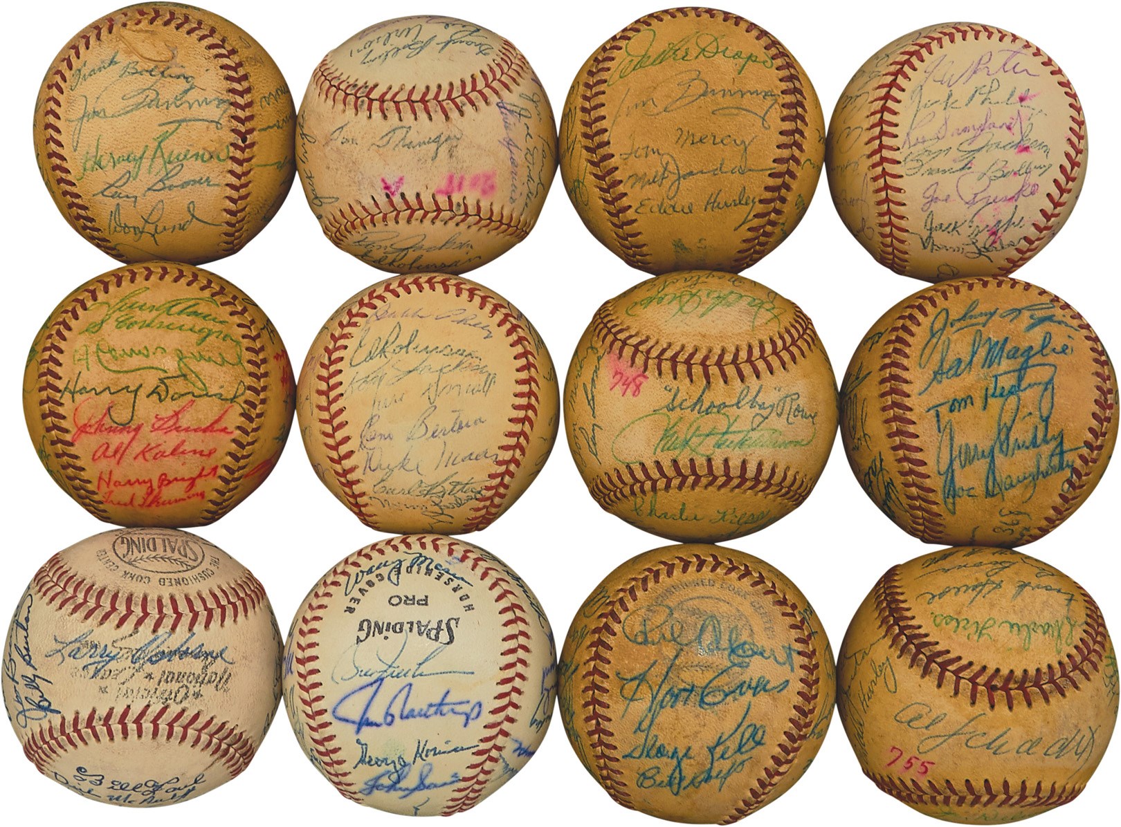 1950s-60s Detroit Tigers Team-Signed Baseballs (12)