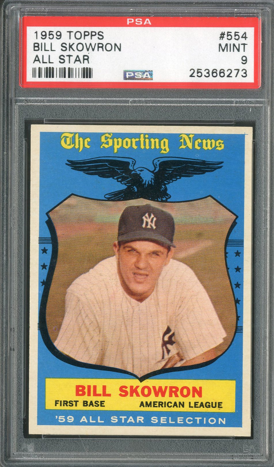Baseball and Trading Cards - 1959 Topps #554 Bill Skowron All Star PSA MINT 9