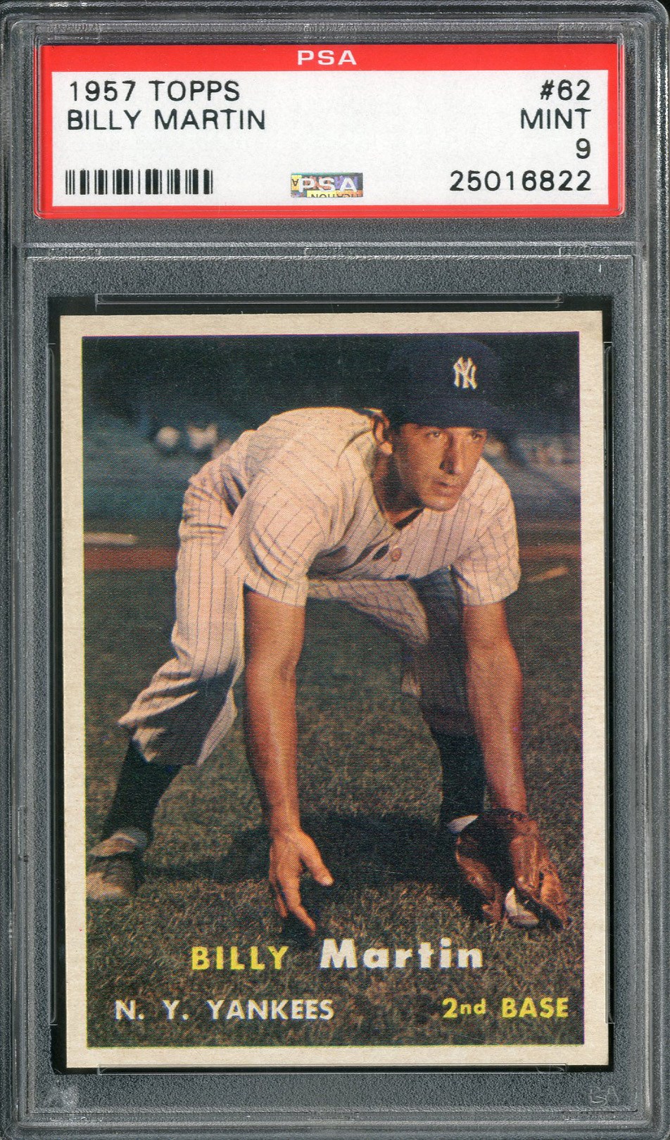Baseball and Trading Cards - 1957 Topps #62 Billy Martin PSA MINT 9
