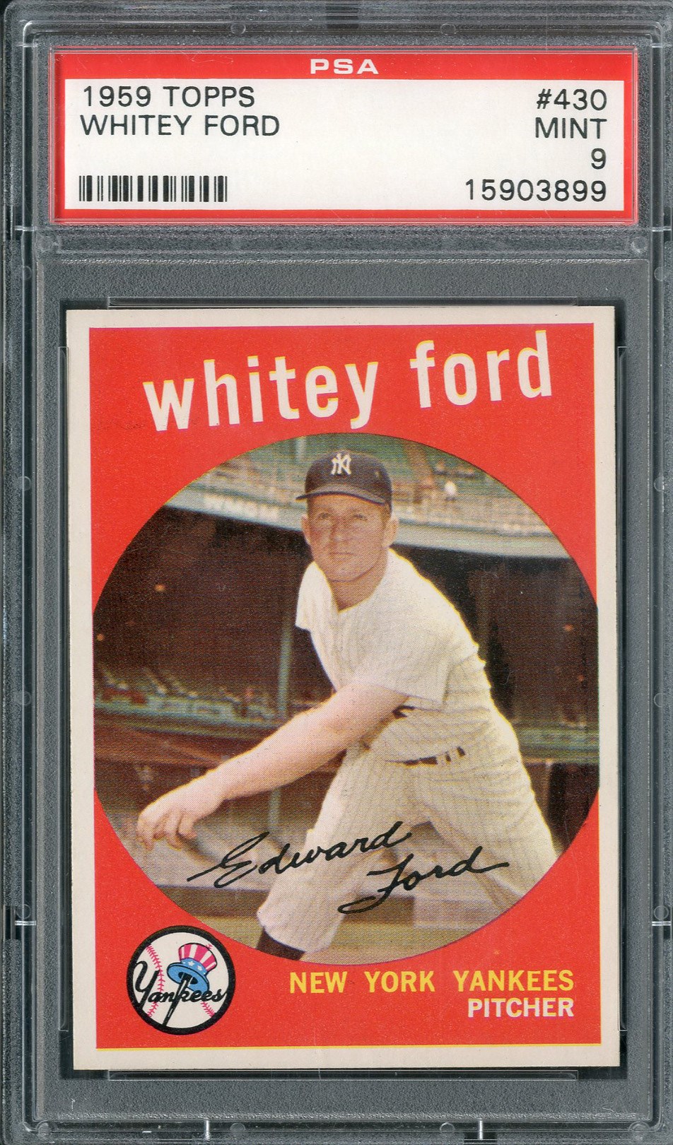 Baseball and Trading Cards - 1959 Topps #430 Whitey Ford PSA MINT 9