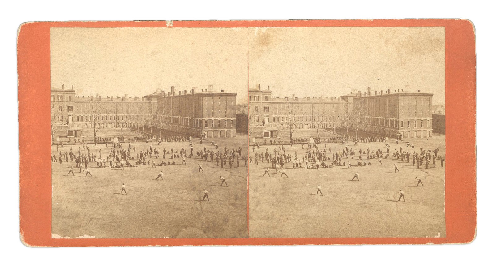 - 1880s Negro League Prison Baseball Game Stereocard