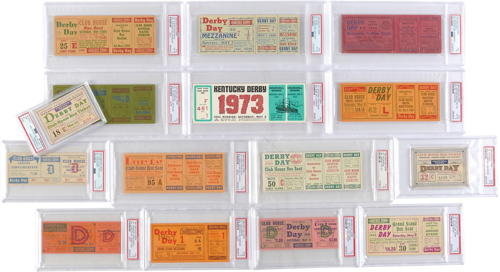 Horse Racing - World's Finest Kentucky Derby Ticket Collection - #1 on PSA Registry