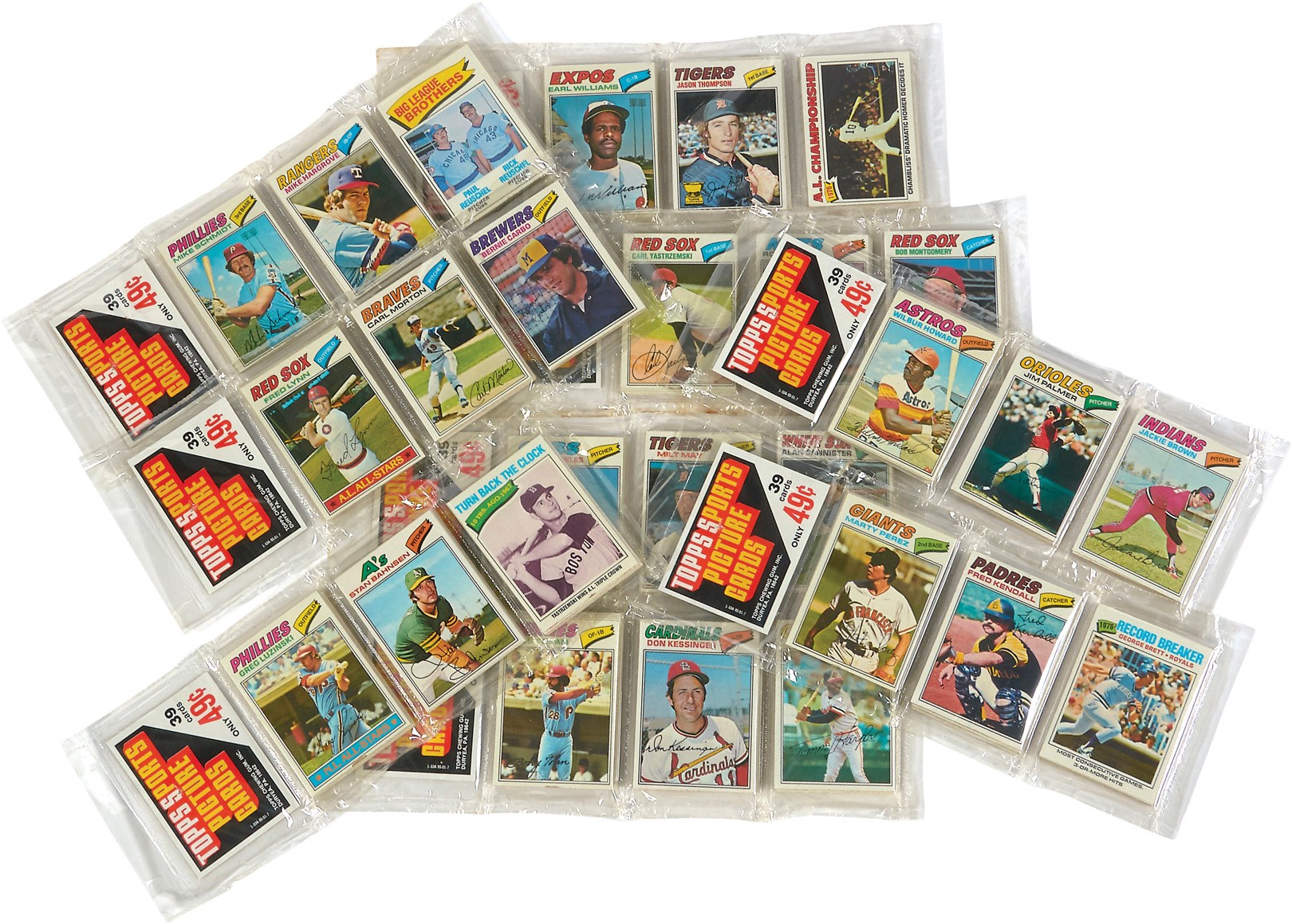 1977 Topps Rack Pack Collection of Nine (9) with Stars!