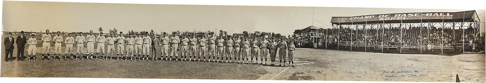 1930s Baseball Club of Sorel Team Panorama