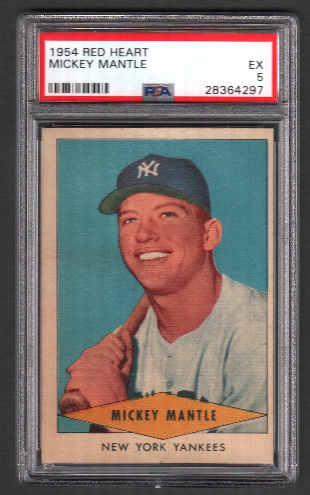 - 1954 Red Heart Mickey Mantle - PSA EX 5