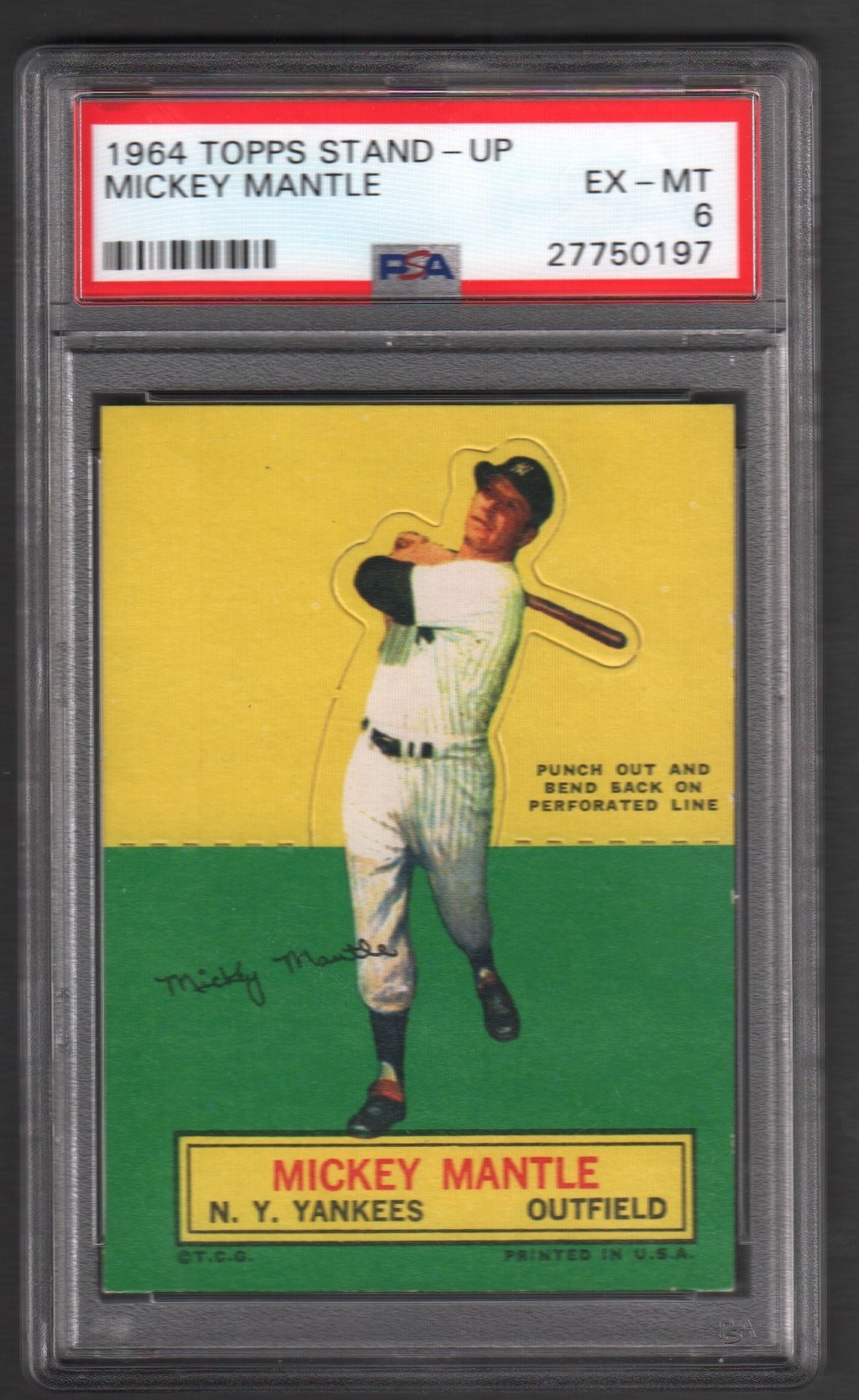 - 1964 Topps Stand Up Mickey Mantle - PSA EX-MT 6