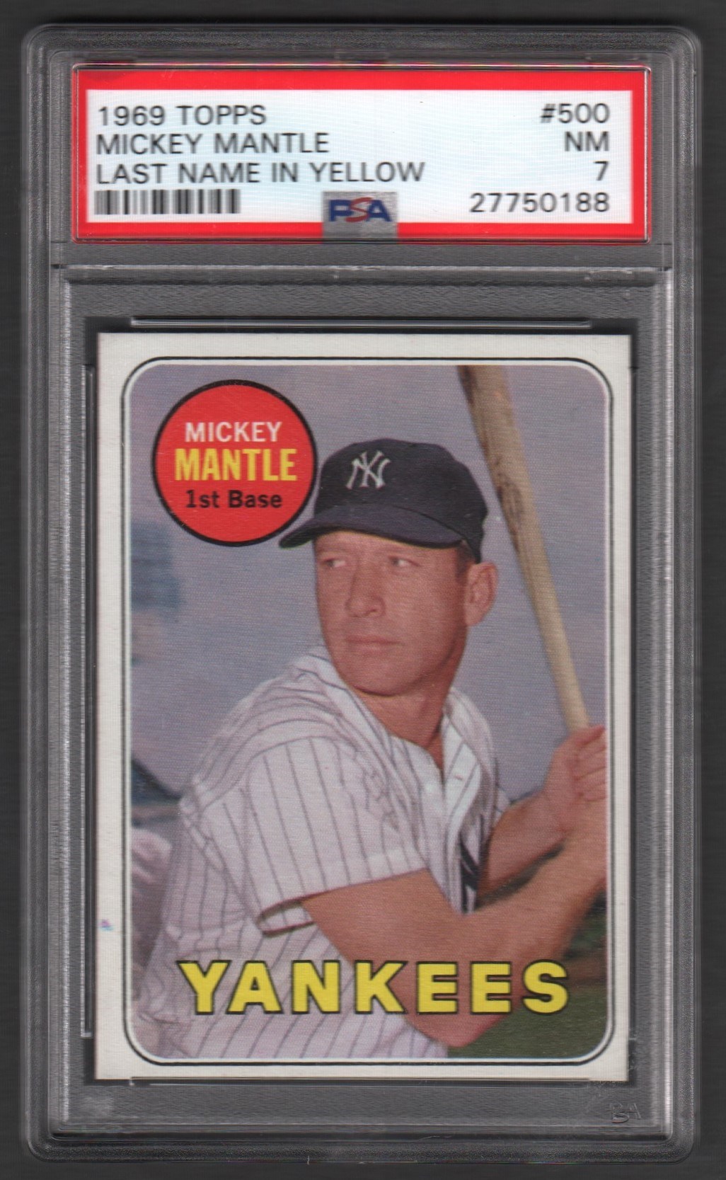 - 1969 Topps #500 Mickey Mantle - PSA NM 7