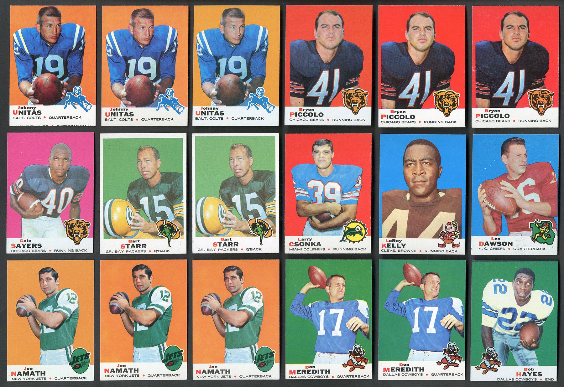 1968-74 Topps Vending Quality Football Card Collection of over 1,700 Cards with Major Stars!