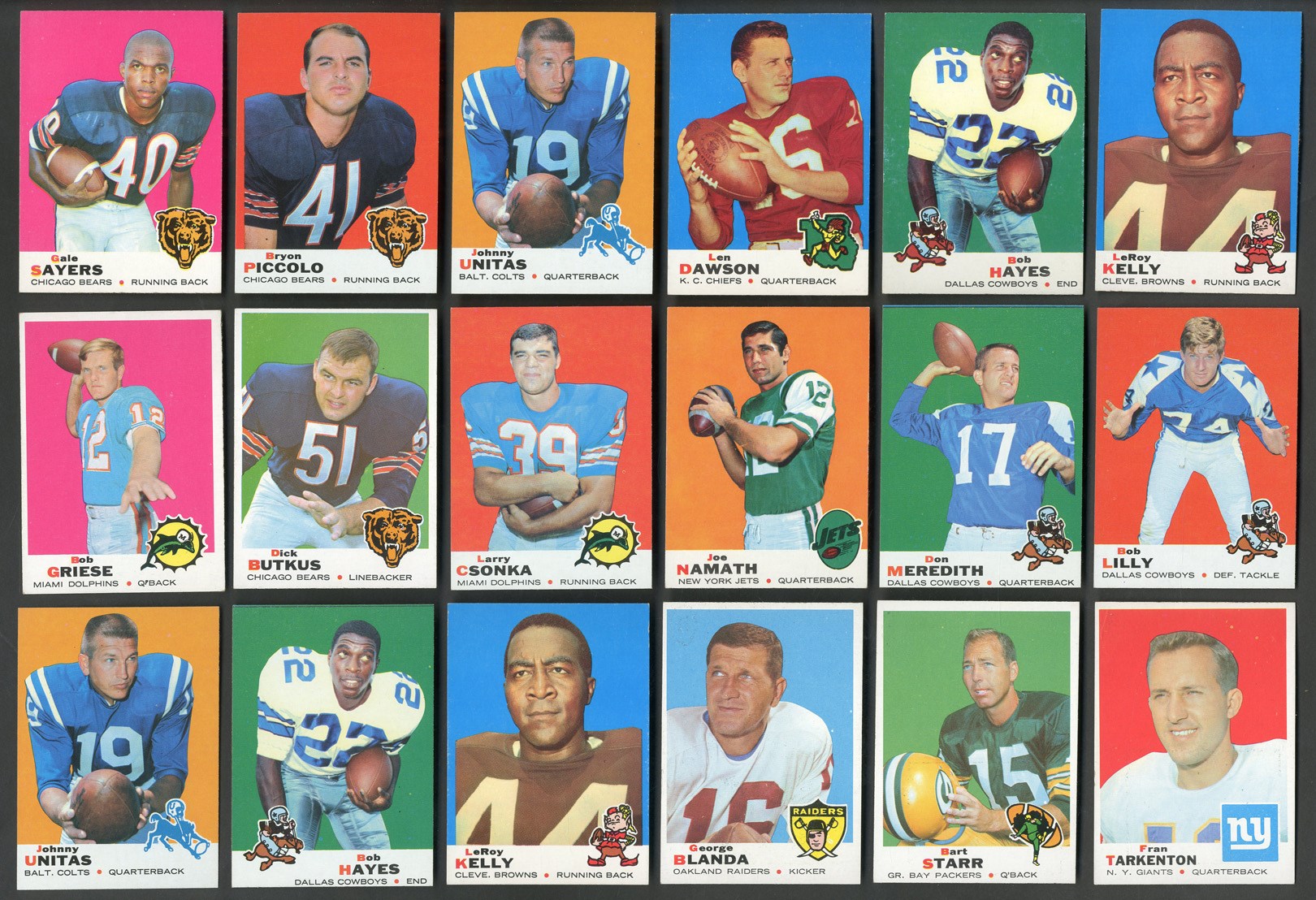 Baseball and Trading Cards - 1969-70 Topps Football Trio of HIGH GRADE Complete and Partial Sets