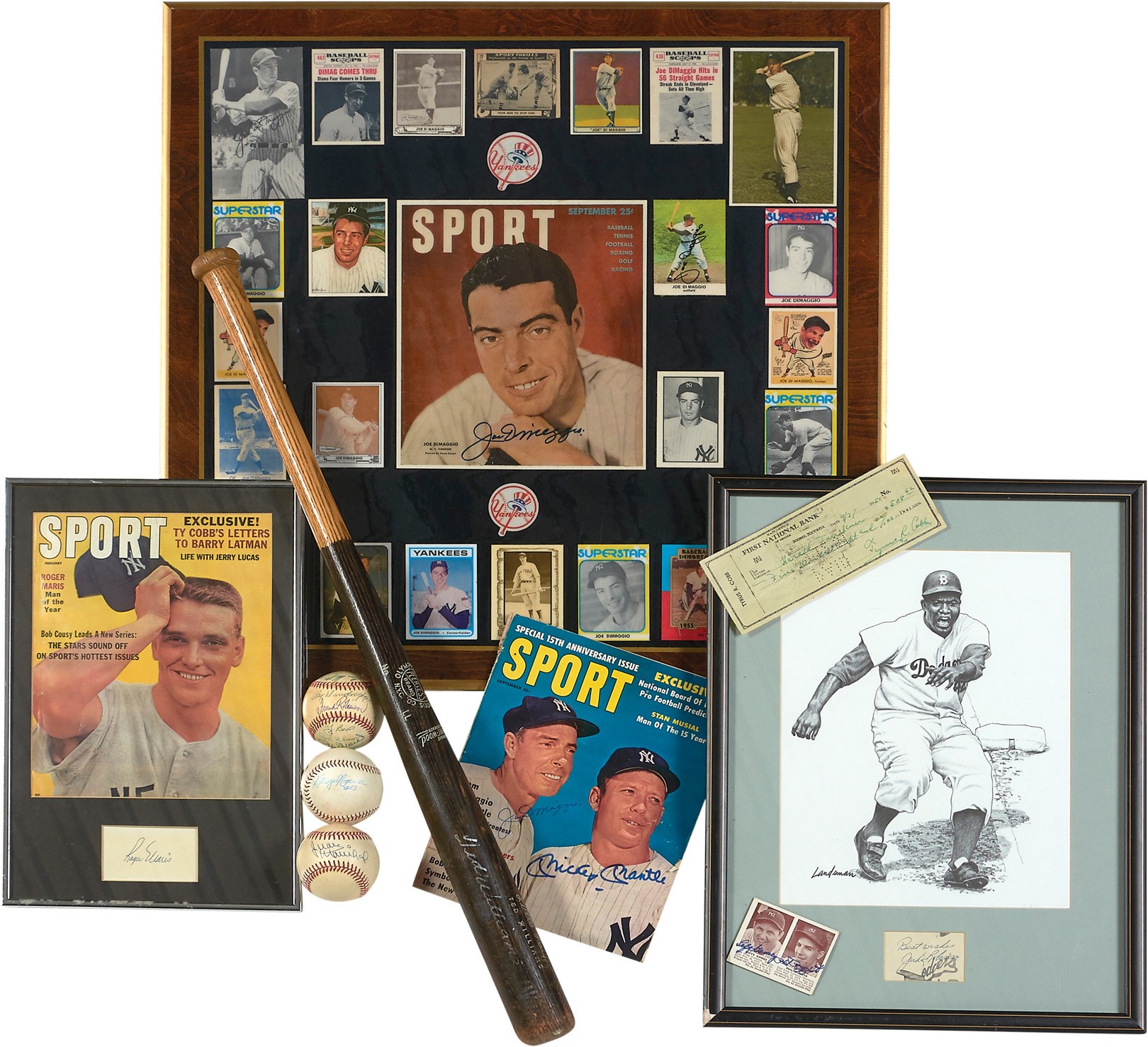 Baseball Memorabilia - Baseball Greats Autograph Collection w/Cobb & J. Robinson (10)