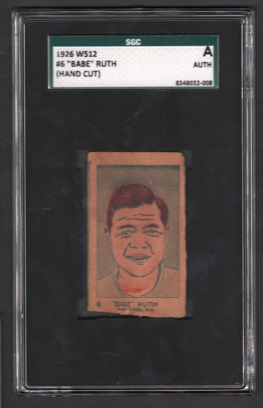 - 1926 W512 Babe Ruth (Hand Cut) - SGC AUTHENTIC