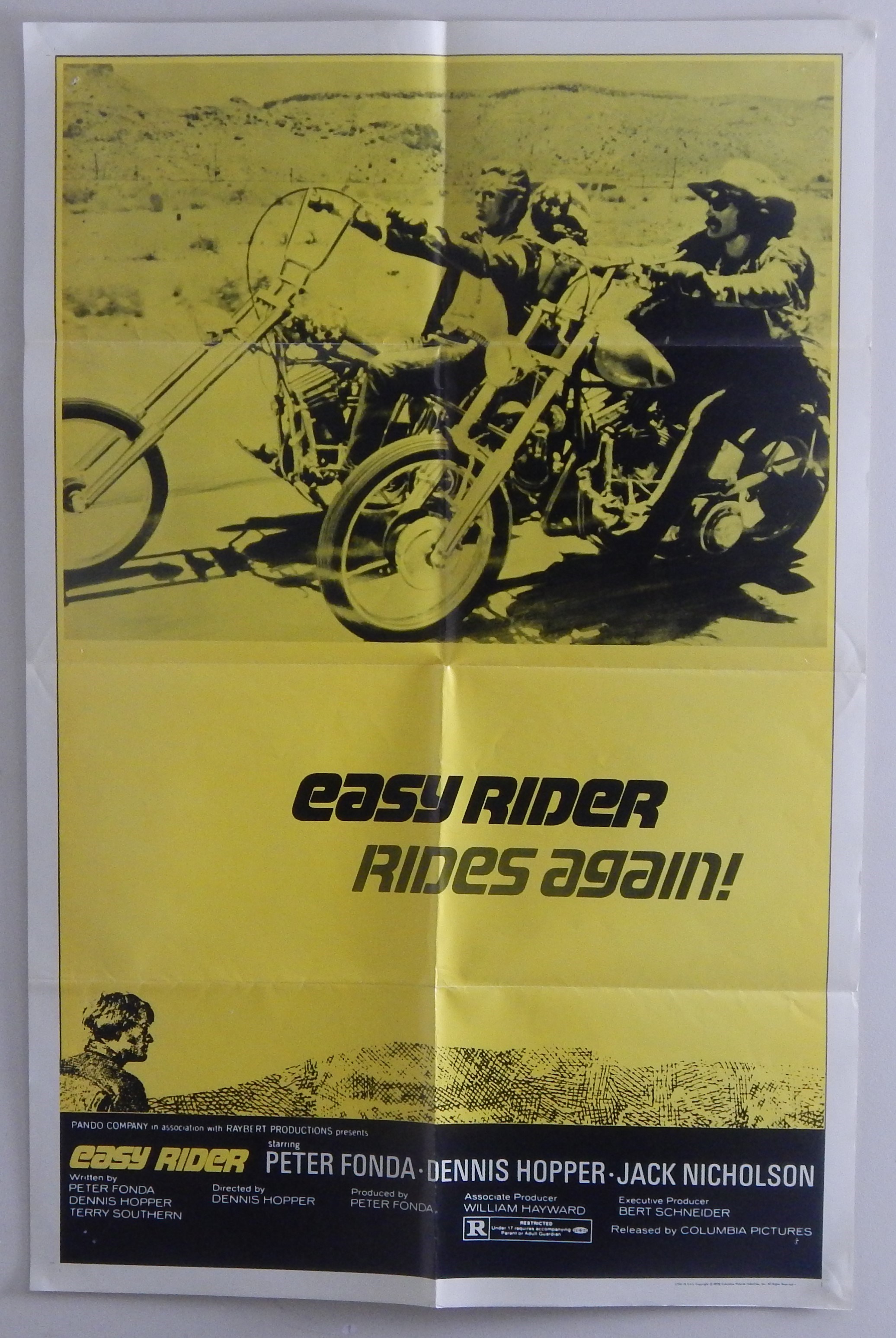 - 1972 Easy Rider Original Release One-Sheet Movie Poster (27x41")