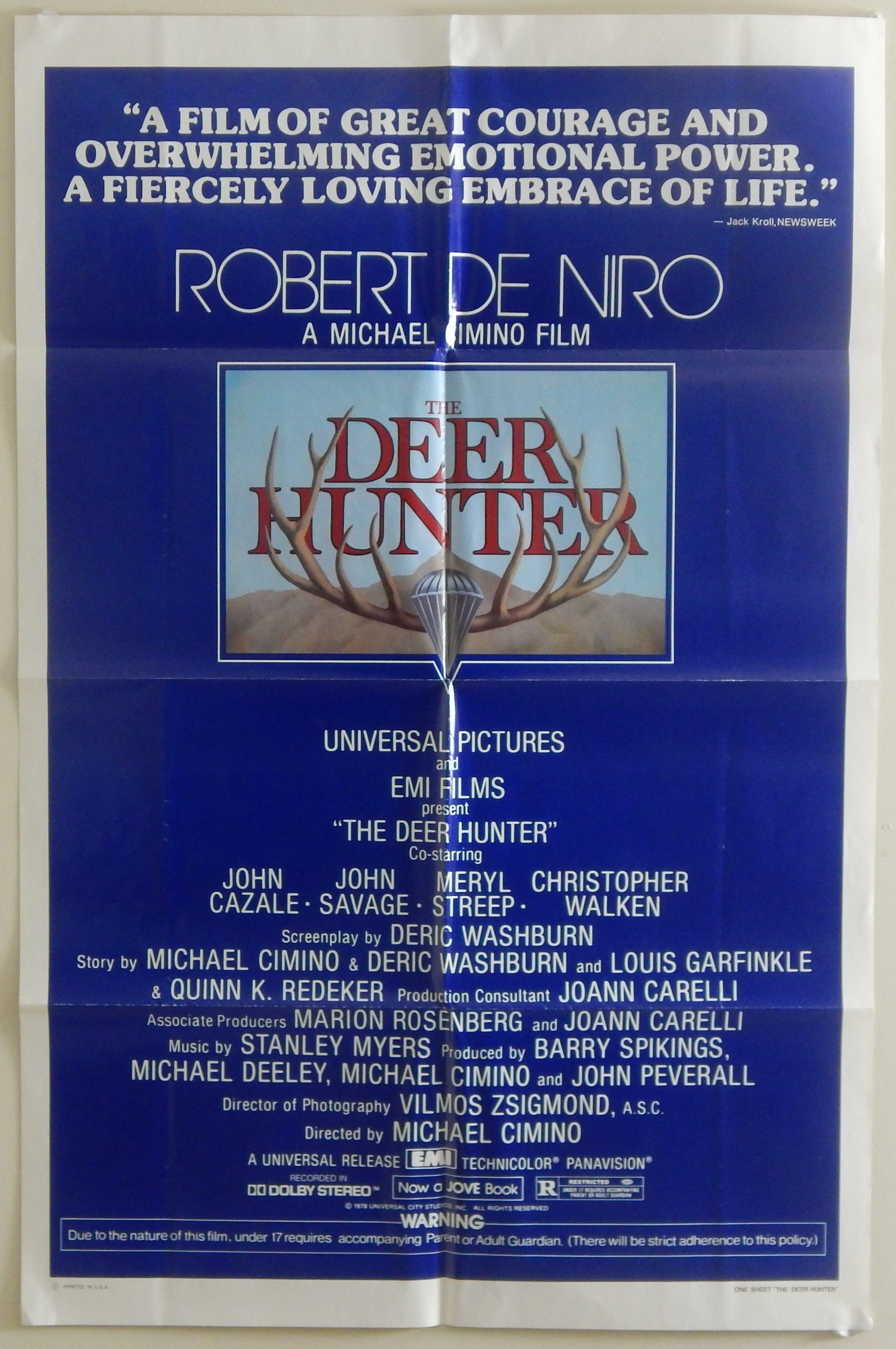 - 1978 The Deer Hunter One-Sheet Movie Poster (27x41")