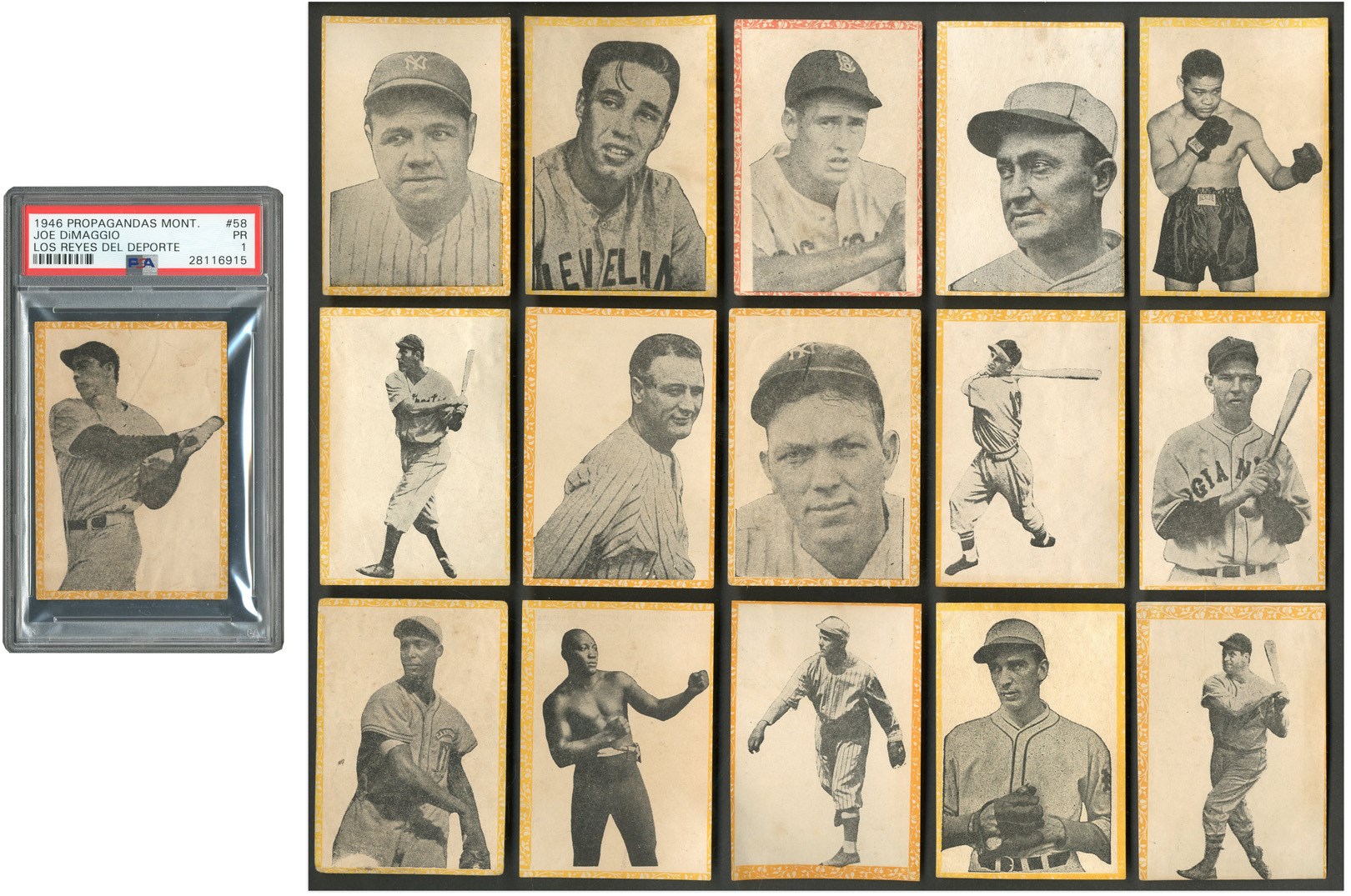 Baseball and Trading Cards - 1946 Propagandas Montiel Collection of 163 Cards with Ruth, Gehrig, DiMaggio