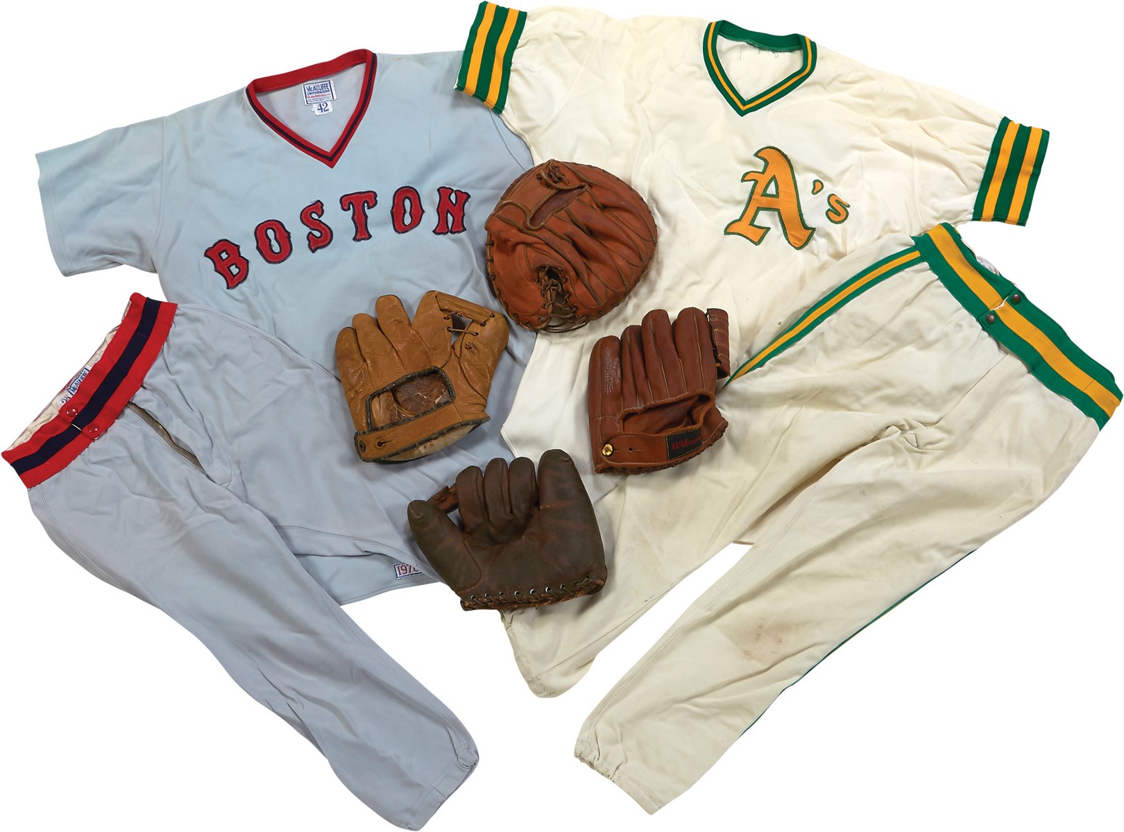 Baseball Equipment - 1970s Game Worn Uniforms and Gloves (6)