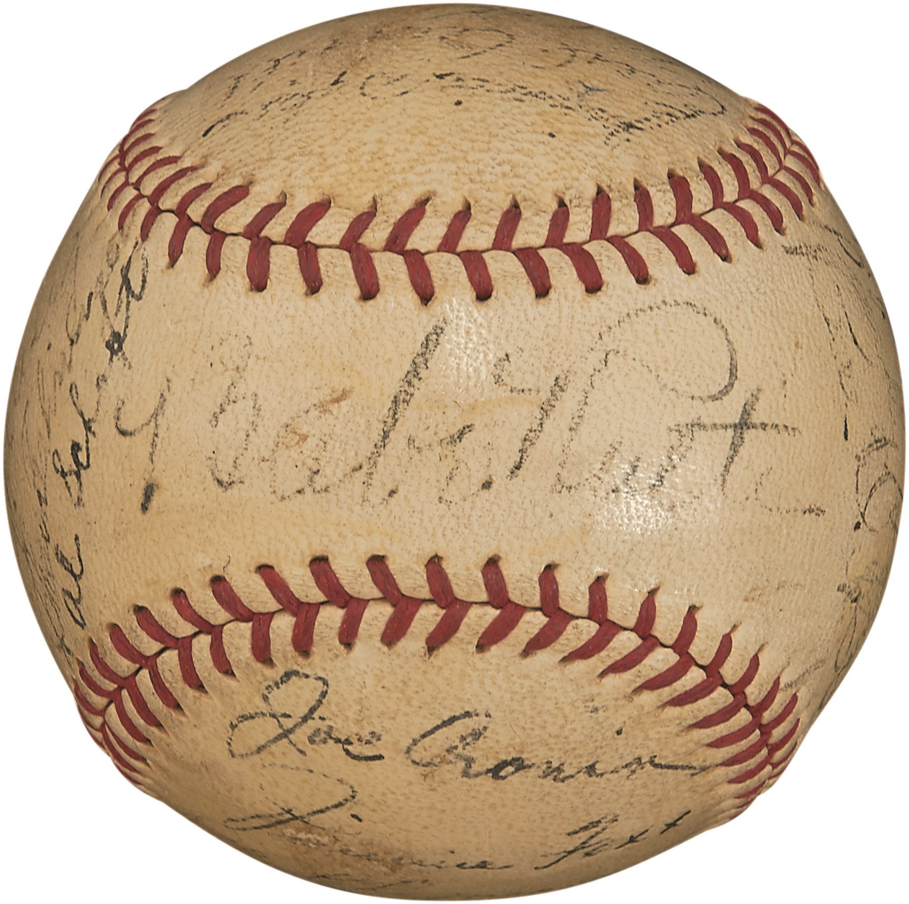 - 1934 American League All-Star Team-Signed Baseball with Ruth and Gehrig (PSA)