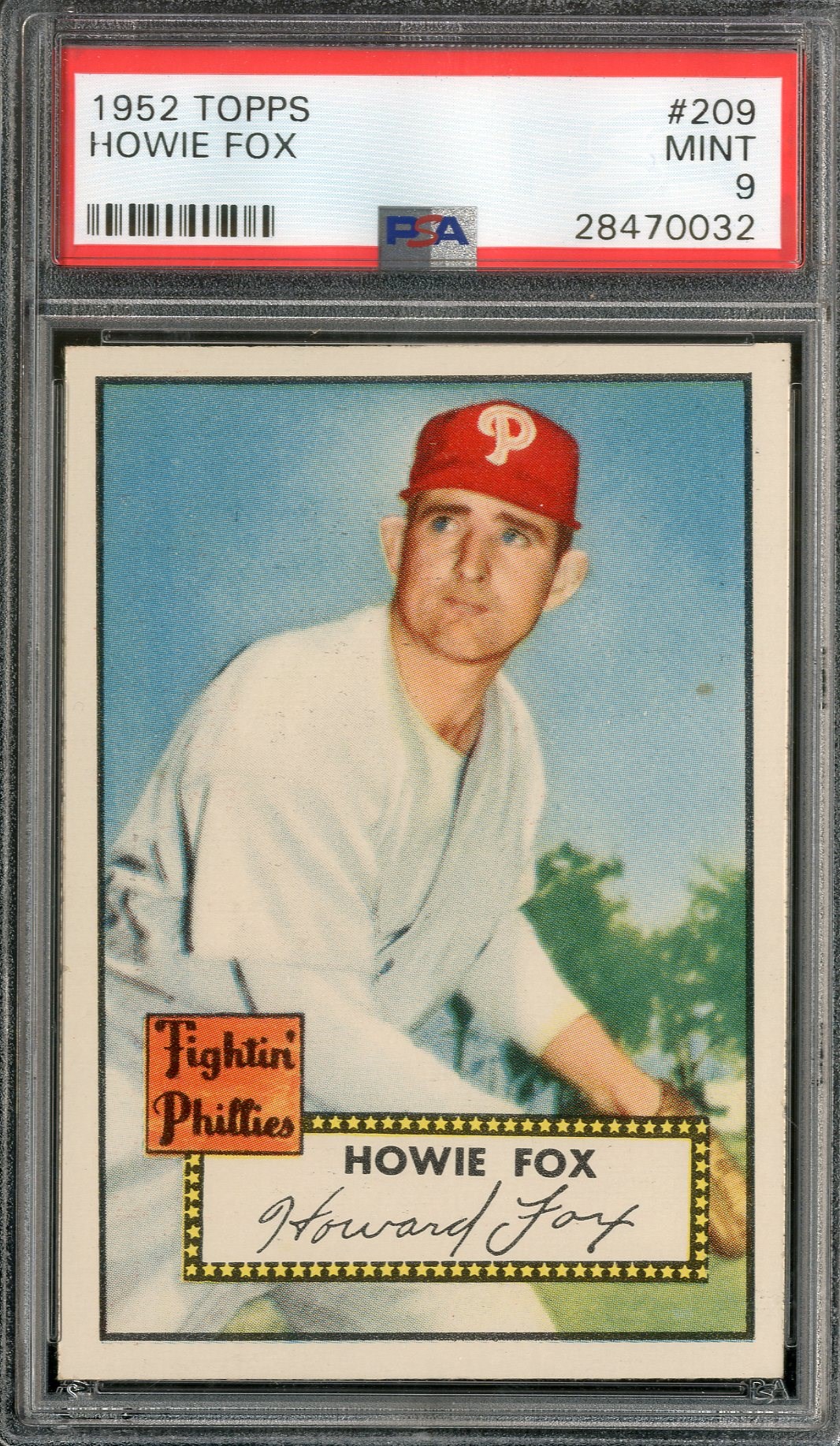 Baseball and Trading Cards - 1952 Topps #209 Howie Fox - PSA MINT 9