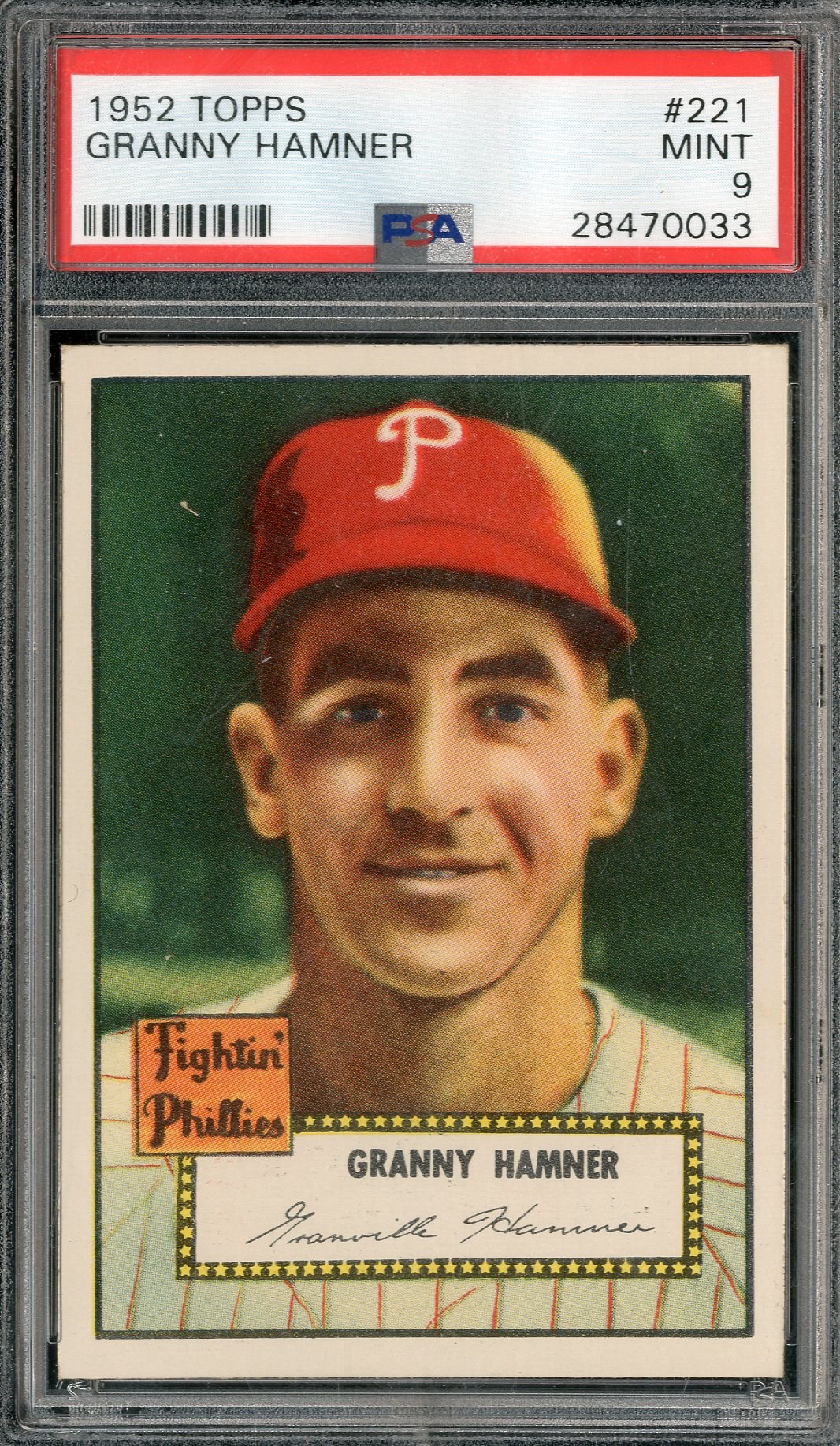 Baseball and Trading Cards - 1952 Topps #221 Granny Hamner - PSA MINT 9