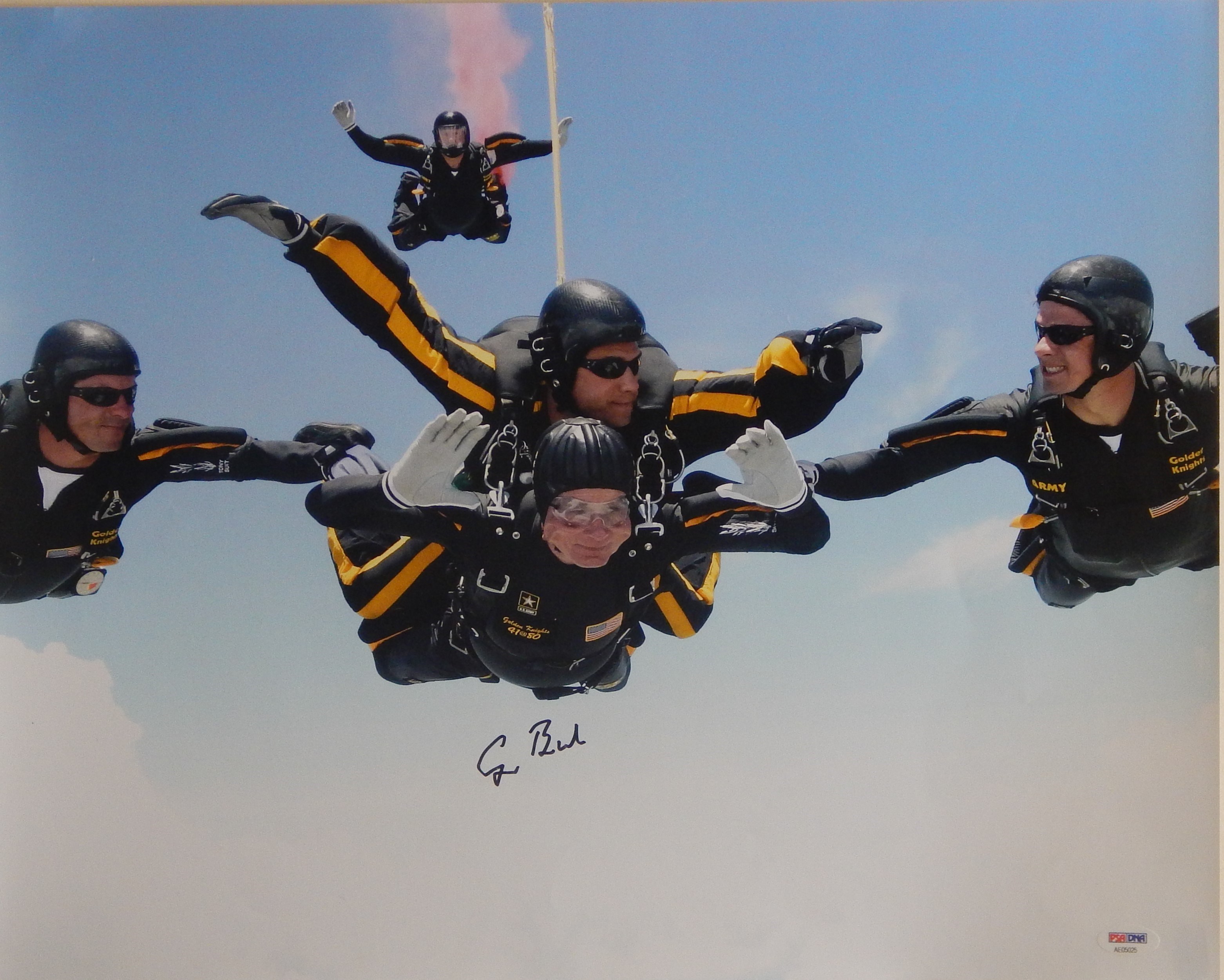 - President George H.W. Bush 16x20" Signed Skydiving Photo (PSA/DNA LOA)