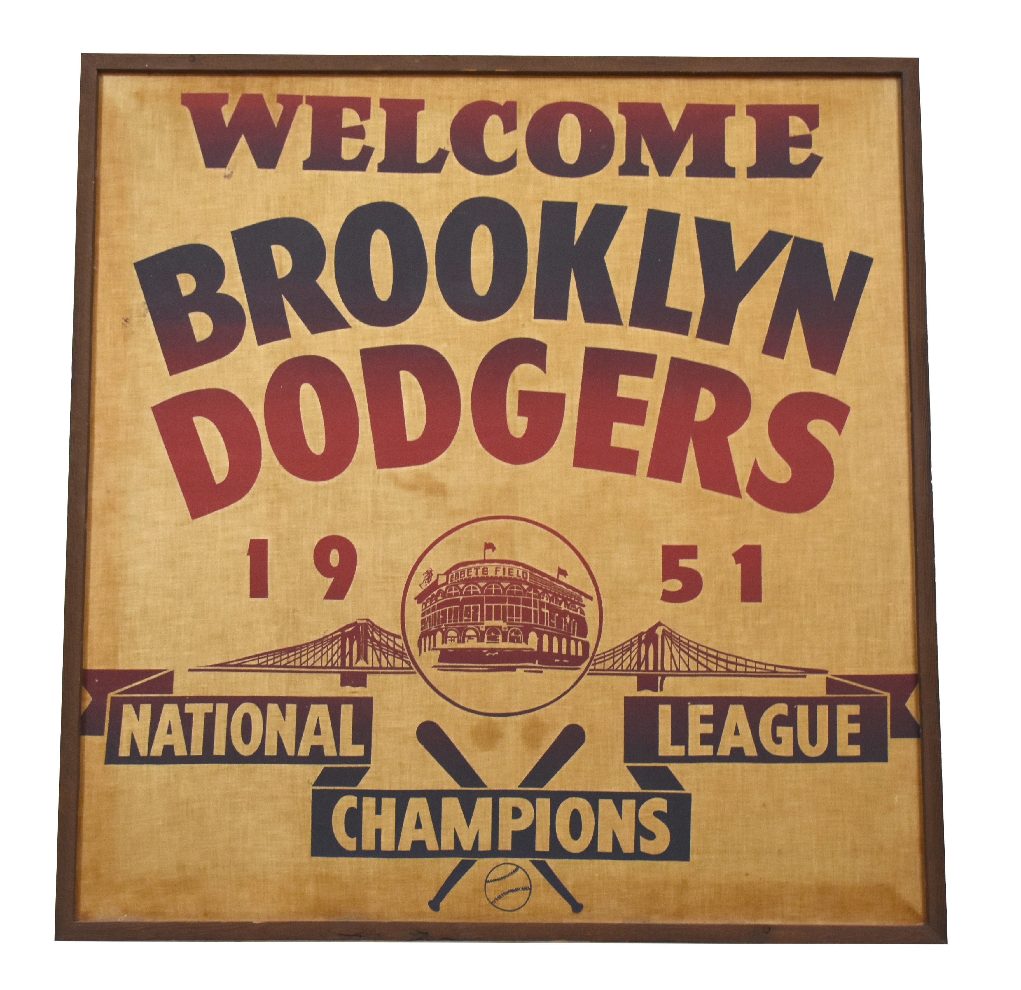 Jackie Robinson & Brooklyn Dodgers - 1951 Brooklyn Dodgers "Phantom" World Series Banner